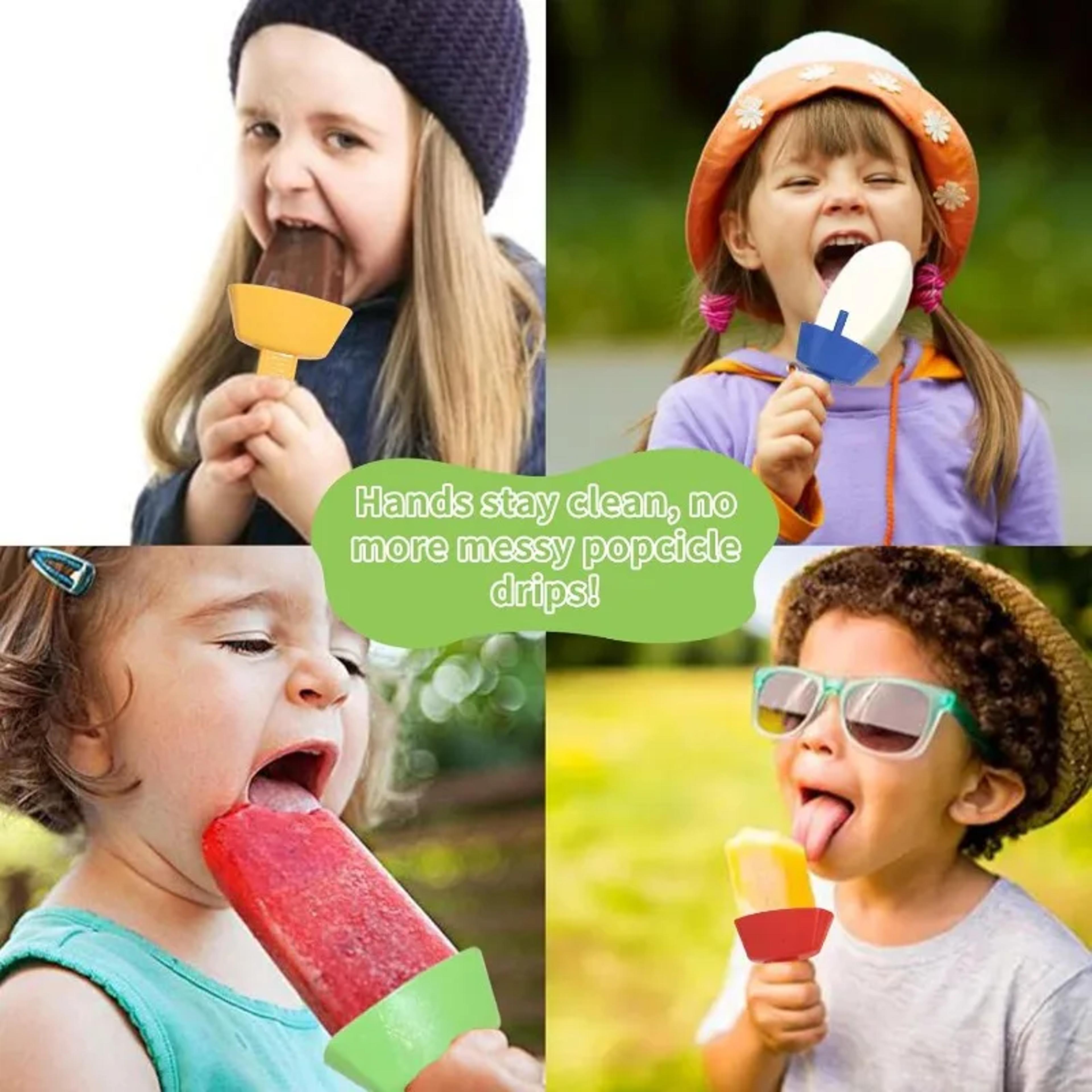 Kids Popsicle Holder Cup With Straw Portable Popsicle Holder For MessFree Treats 7