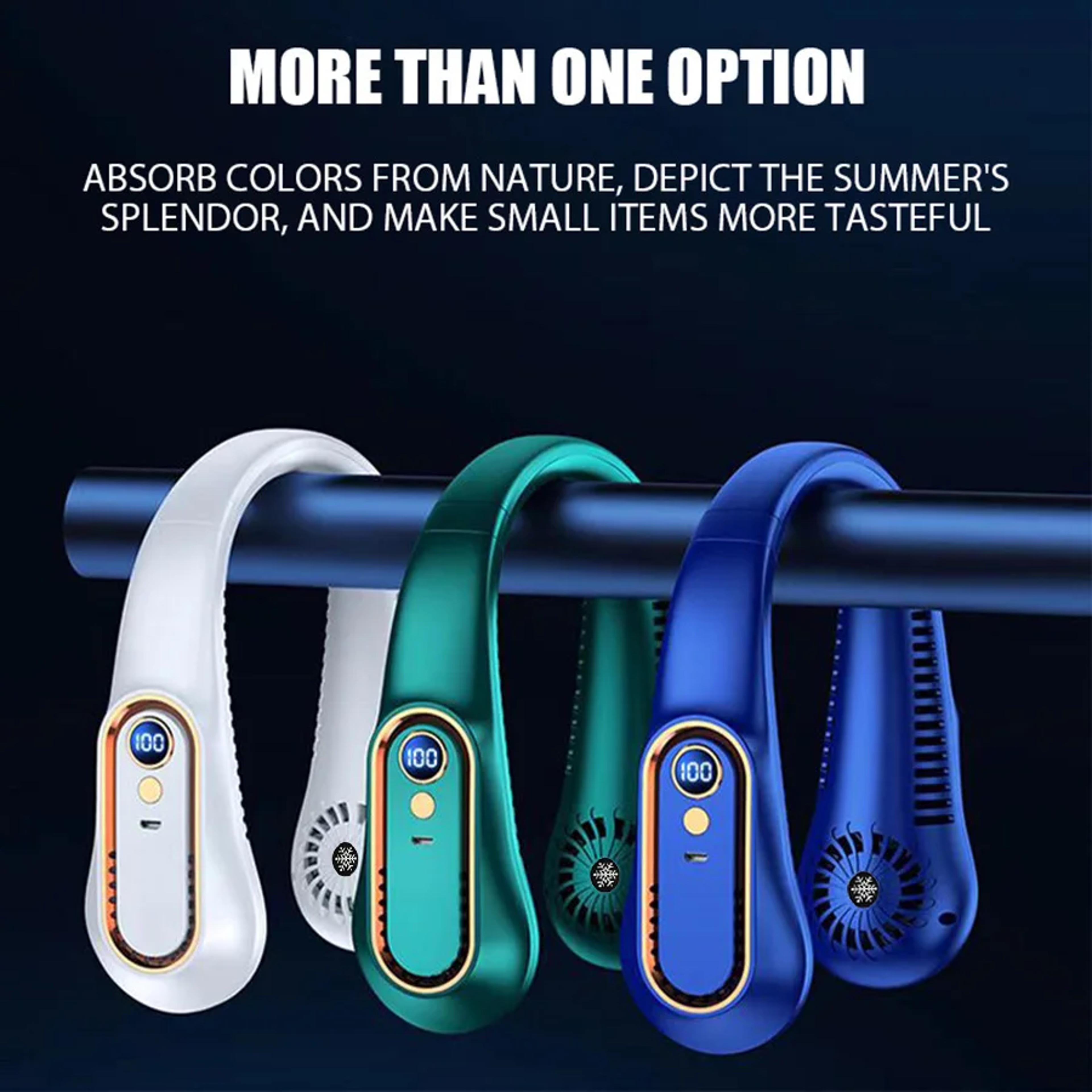 Wearable Neck Fan With LED Display  Speed Bladeless Cooling 8