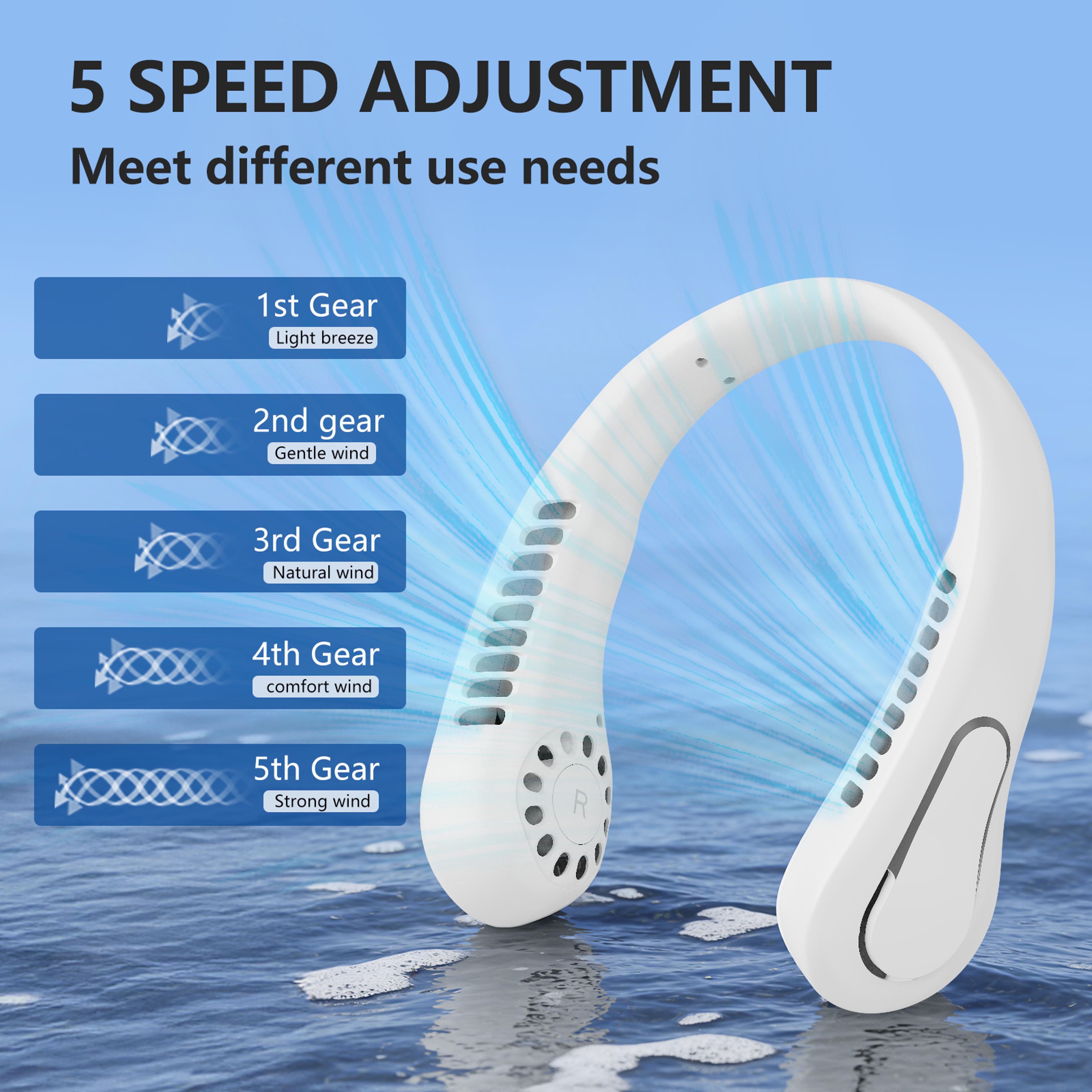 Portable Bladeless Neck Fan With Infinite Speed Rechargeable Cooling 1