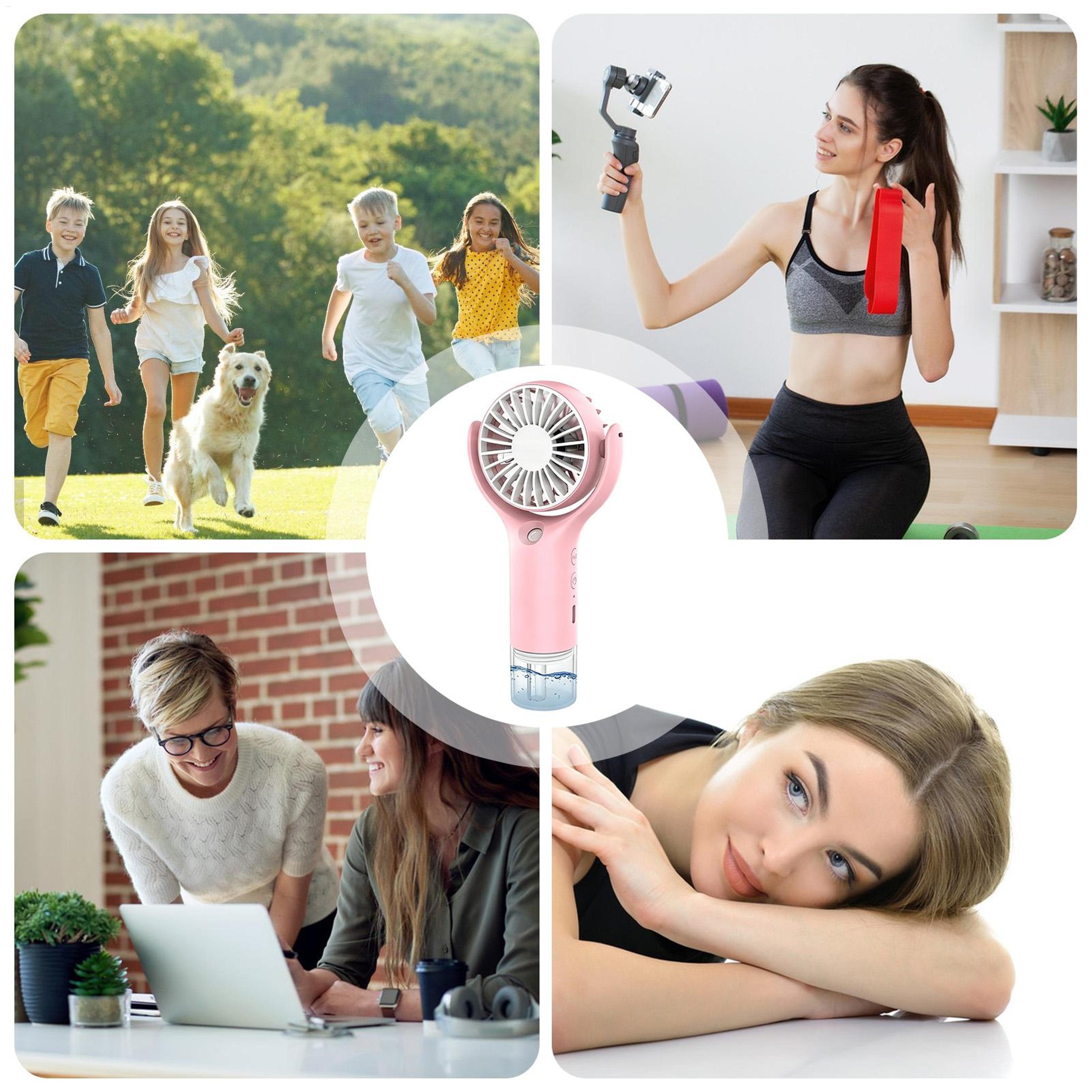 Portable Humidifier Fan USB Rechargeable Handheld Mist Fan For Instant Personal Cooling 2