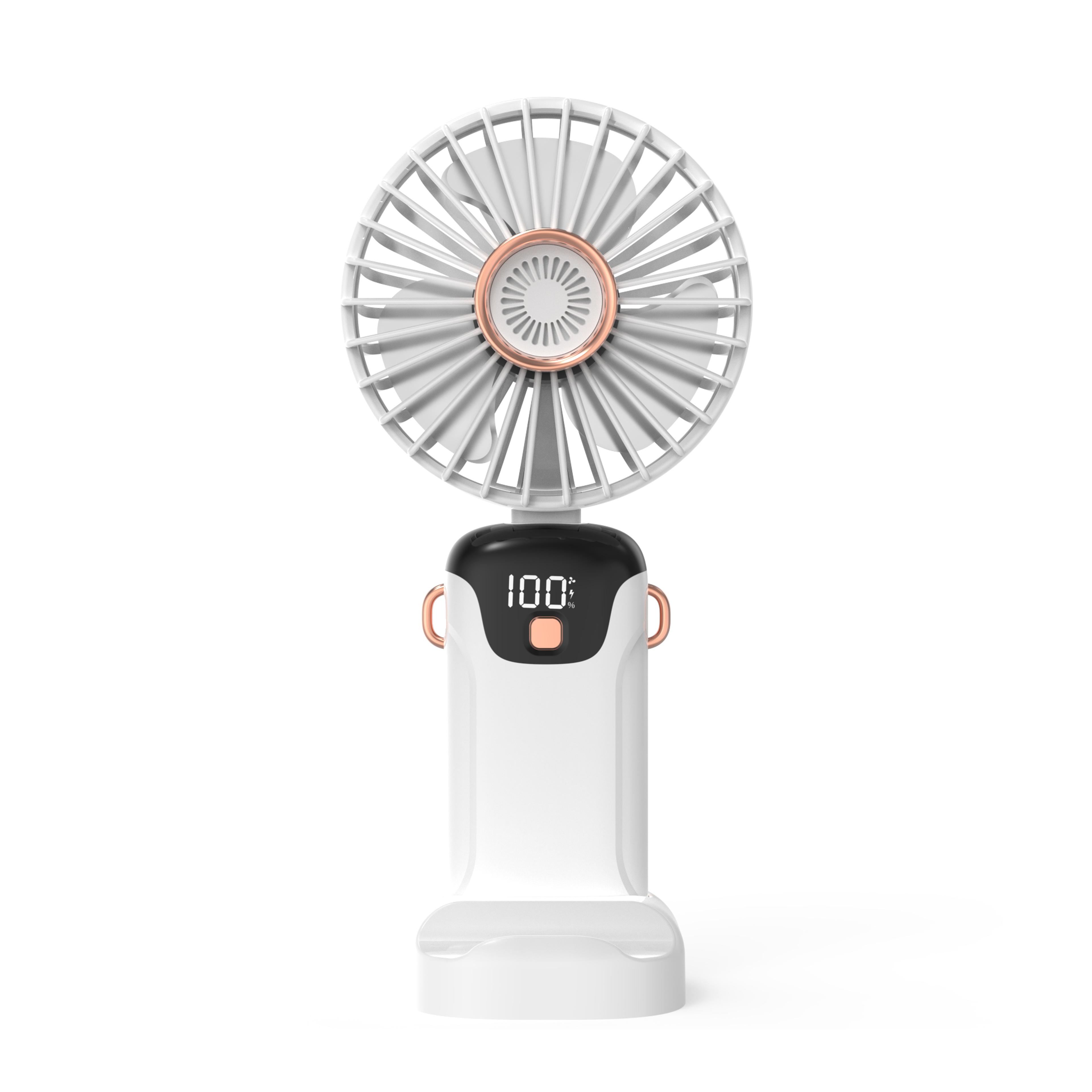 portable handheld fan with neck hanging strap usb rechargeable mini personal cooling fan