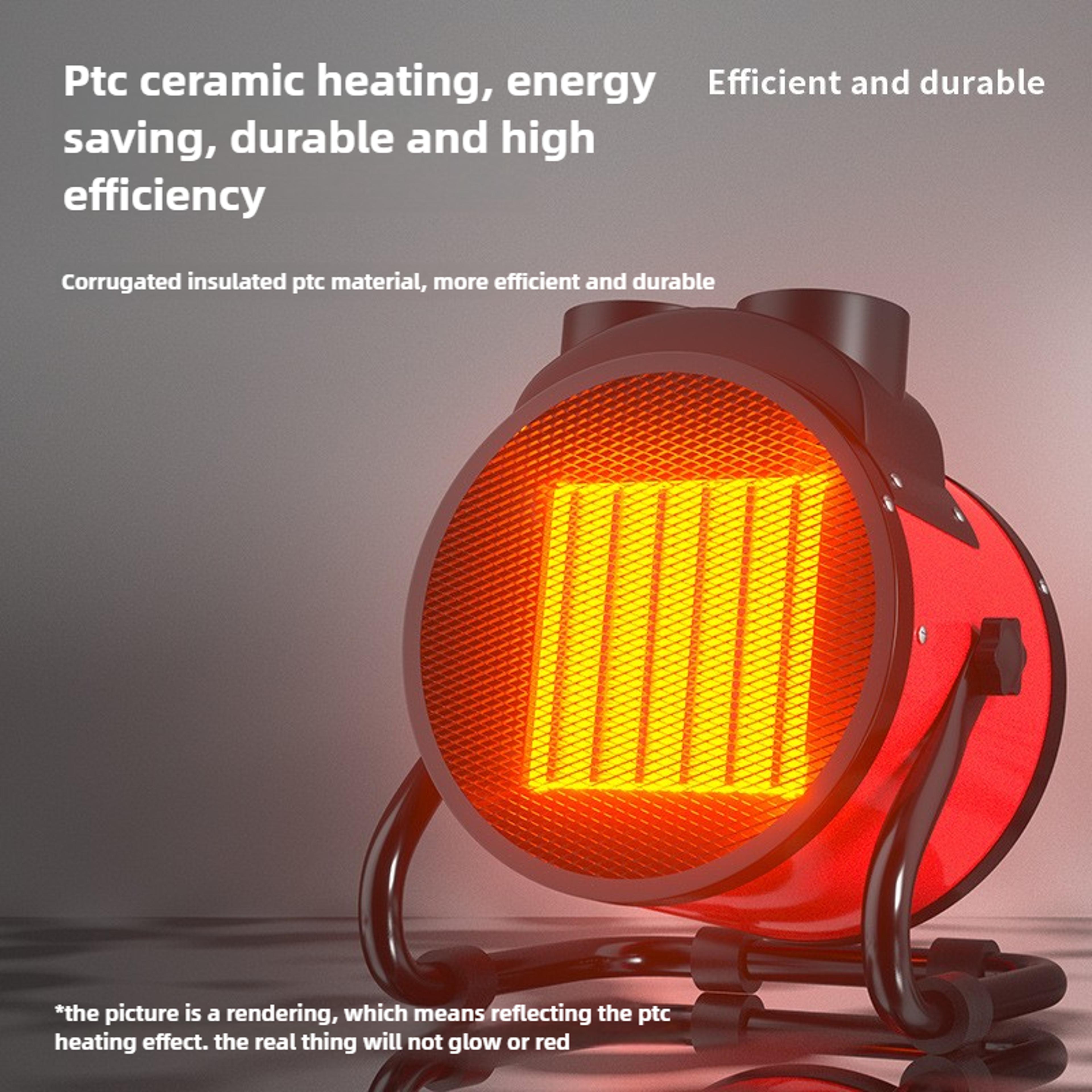 Portable Electric Space Heater With Fan Adjustable Thermostat Heat Fan Mode Overheat Tip Over Prote 4