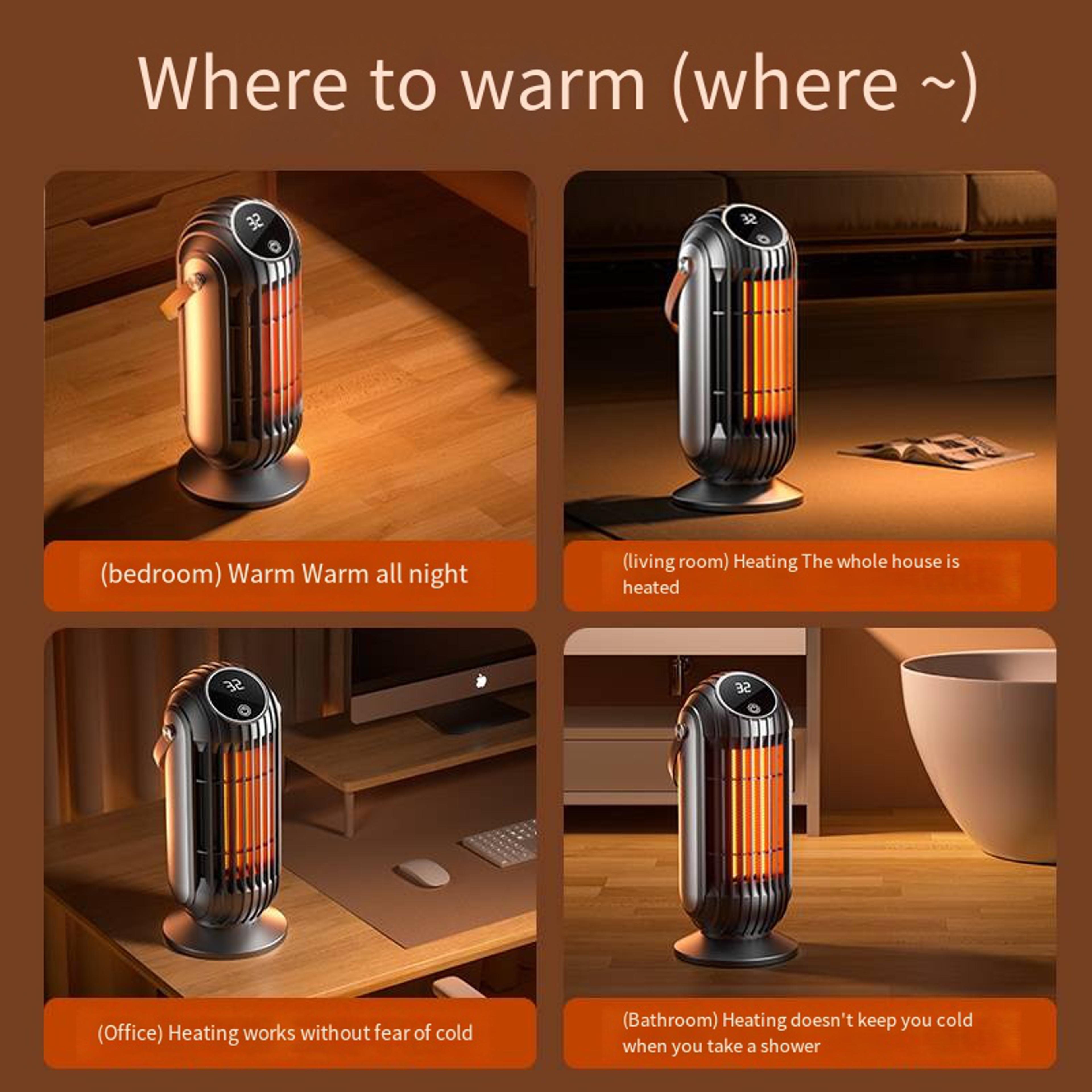 Intelligent Desktop Space Heater Powerful PTC Ceramic Fast Heating Settings For Home Office And Bed 7