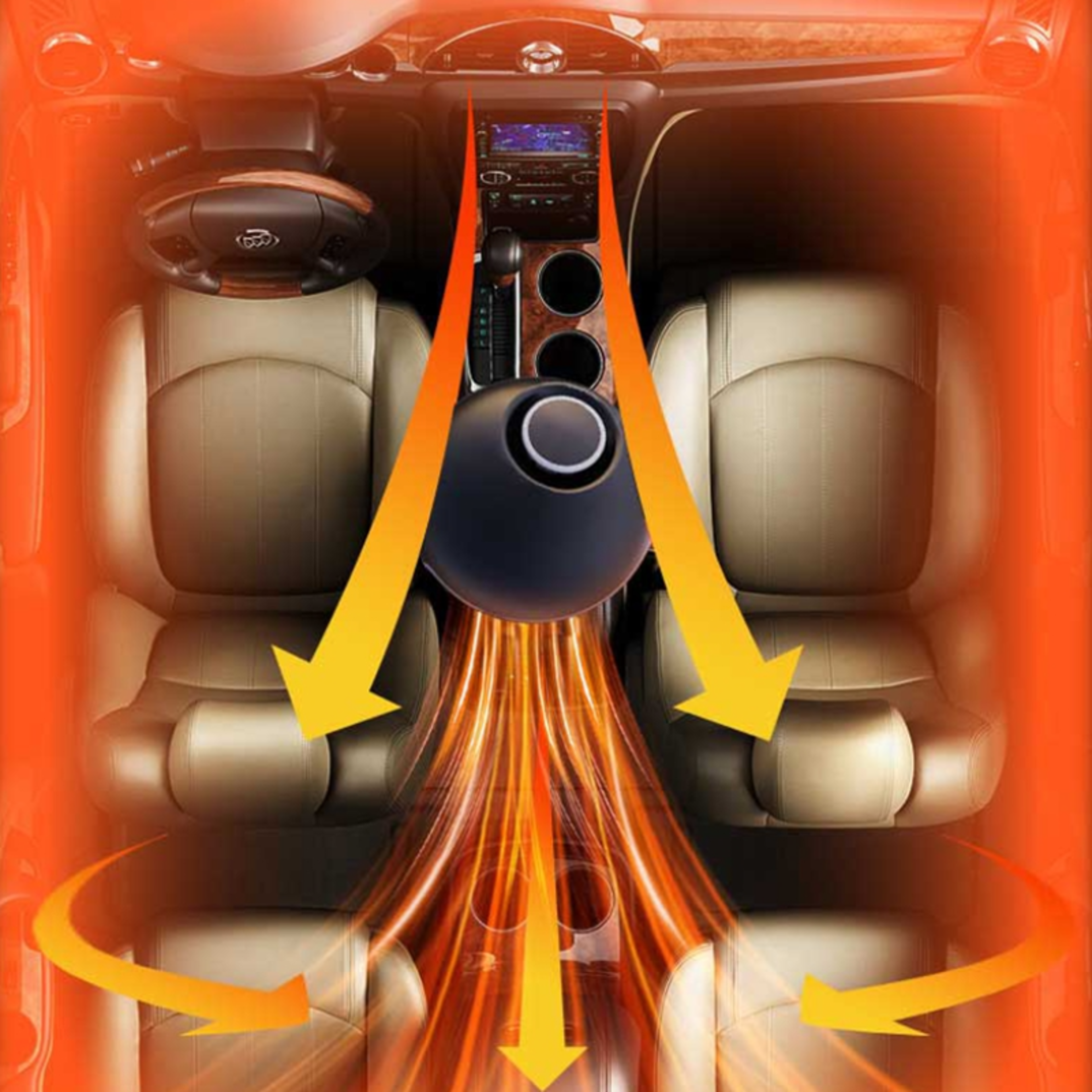 Car Heater Fan Mini Electric Cooling Heating Auto Windshield Defroster Defogging Demister Vehicle 1