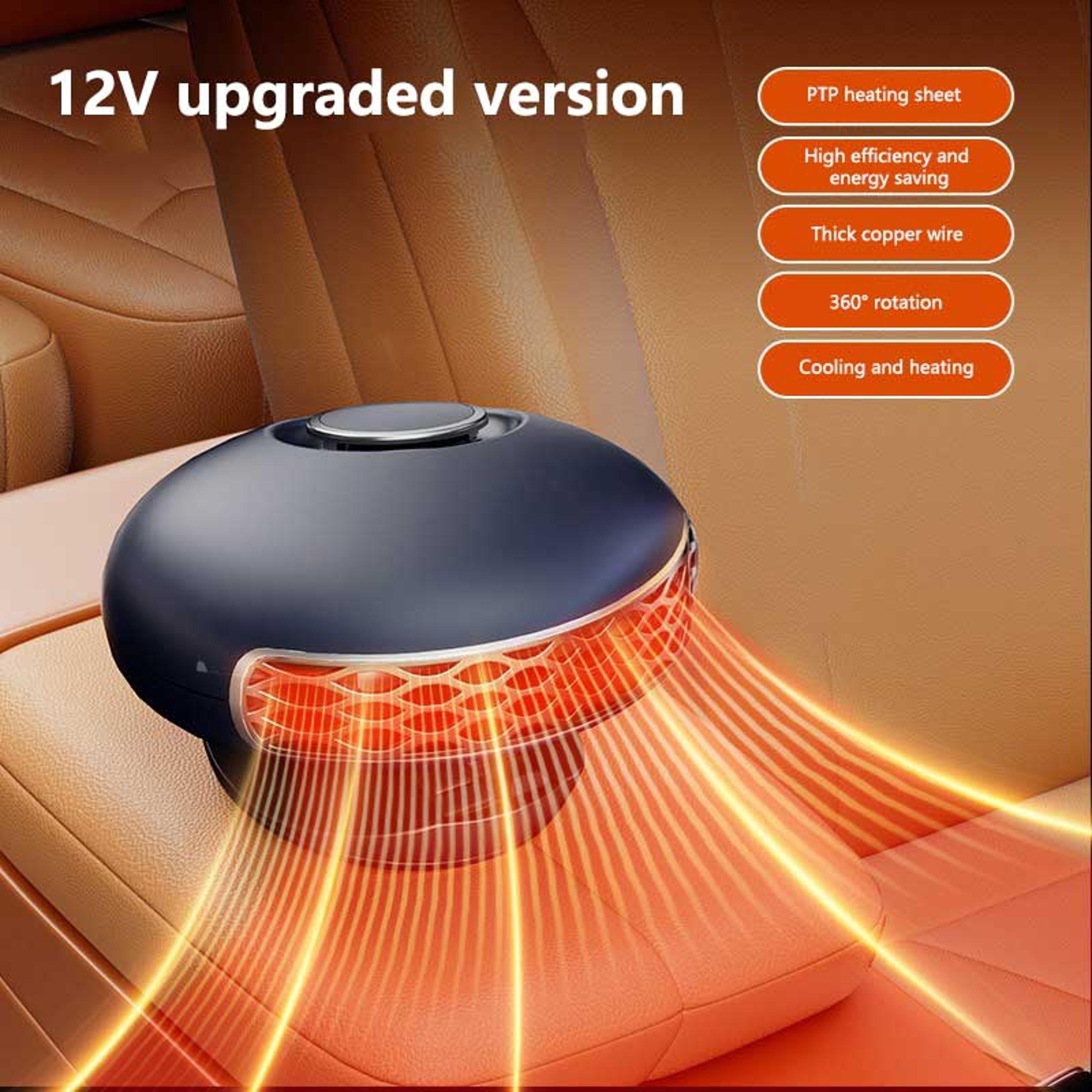 Car Heater Fan Mini Electric Cooling Heating Auto Windshield Defroster Defogging Demister Vehicle 5