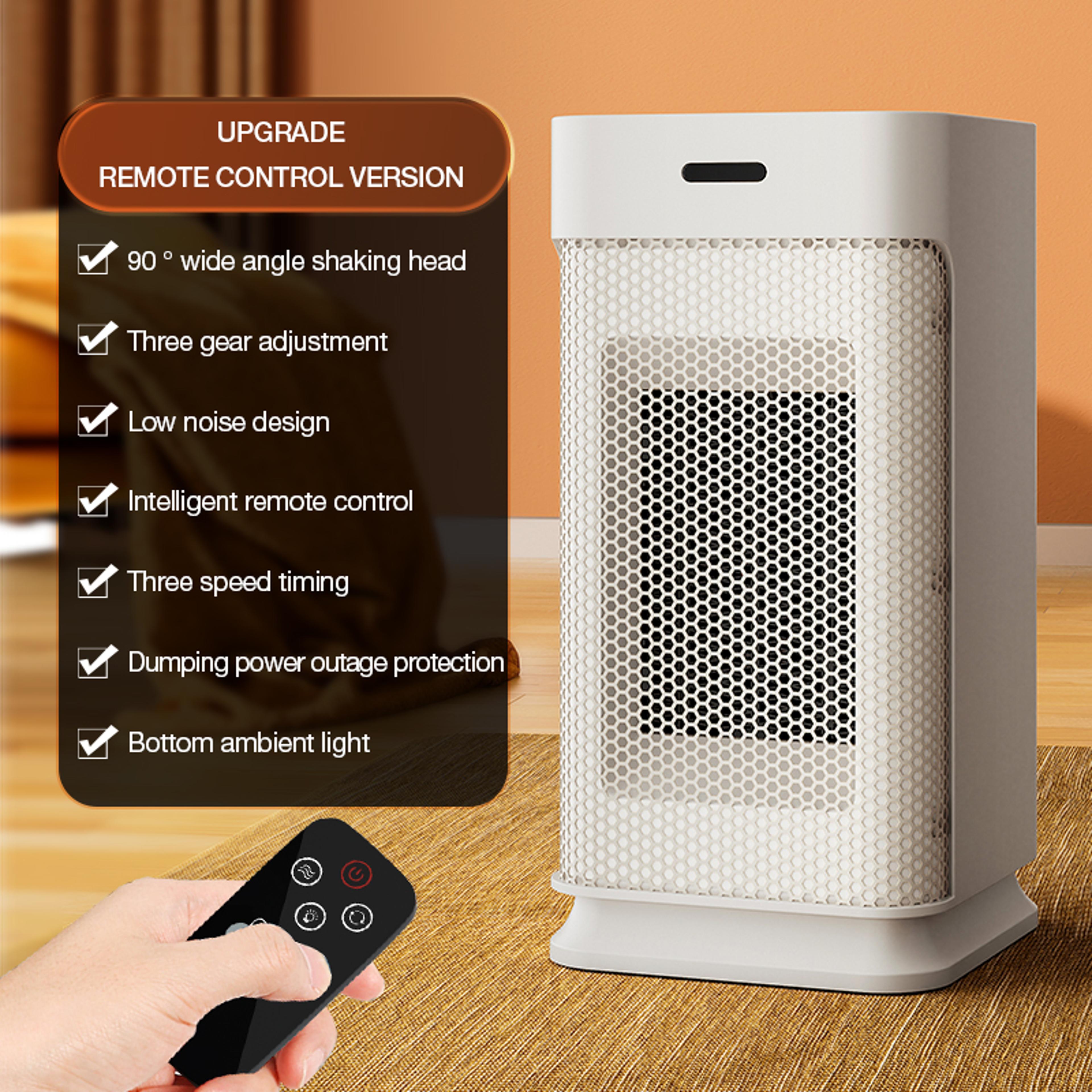 Portable PTC Ceramic Electric Heater Multi Stage Adjustment Silent Small Household Fan With Night L 7