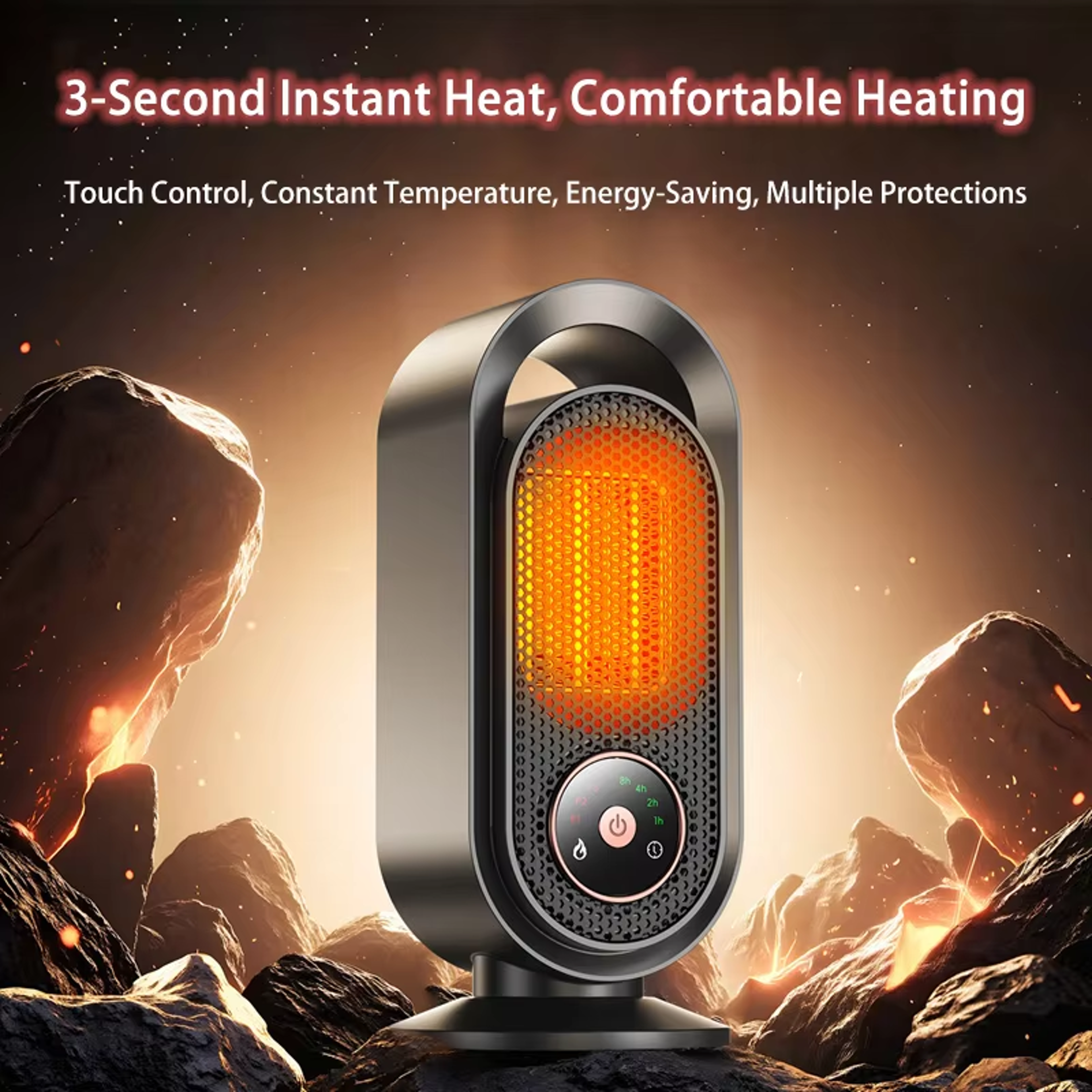 Space Heater Portable Electric Small Heater For Indoor Use PTC Ceramic Fast Safety Heat For Desk Of 2
