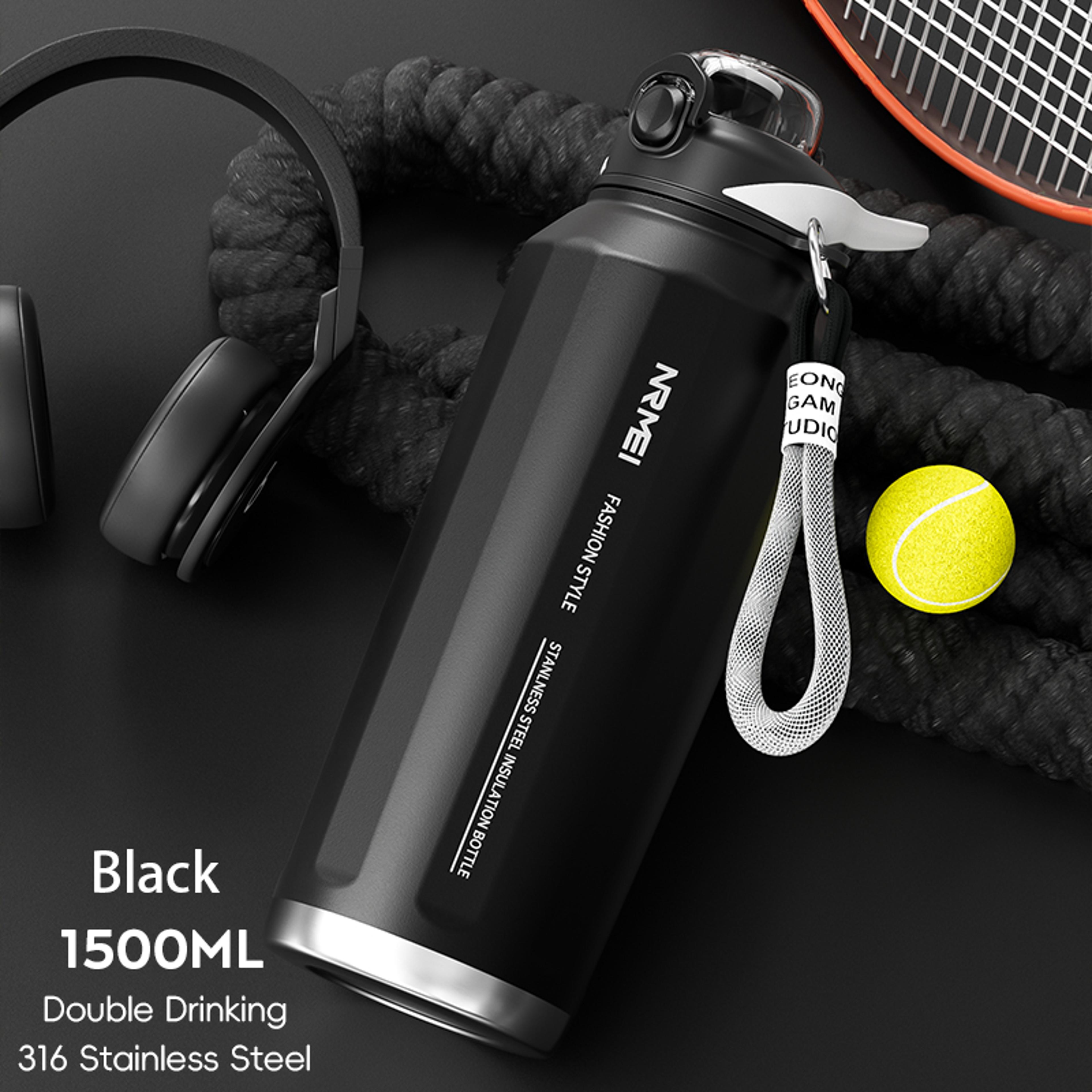 Large Capacity Stainless Steel Thermos Bottle One Button Open Water Bottle With Rope Outdoor Sport  12