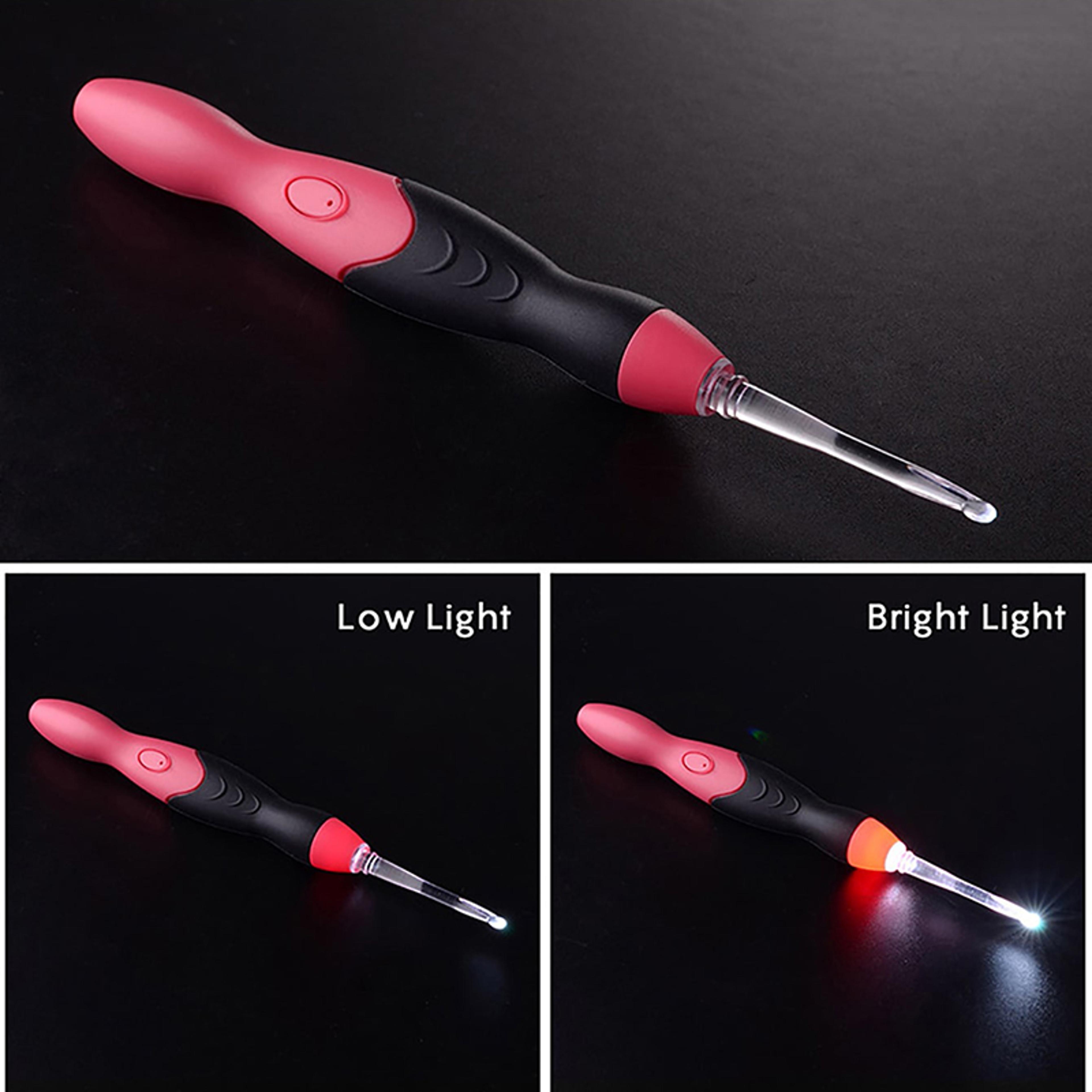 LED Sewing Tools Set DIY Weaving Sweater Tools Kit With USB Light Up Crochet Hooks 3