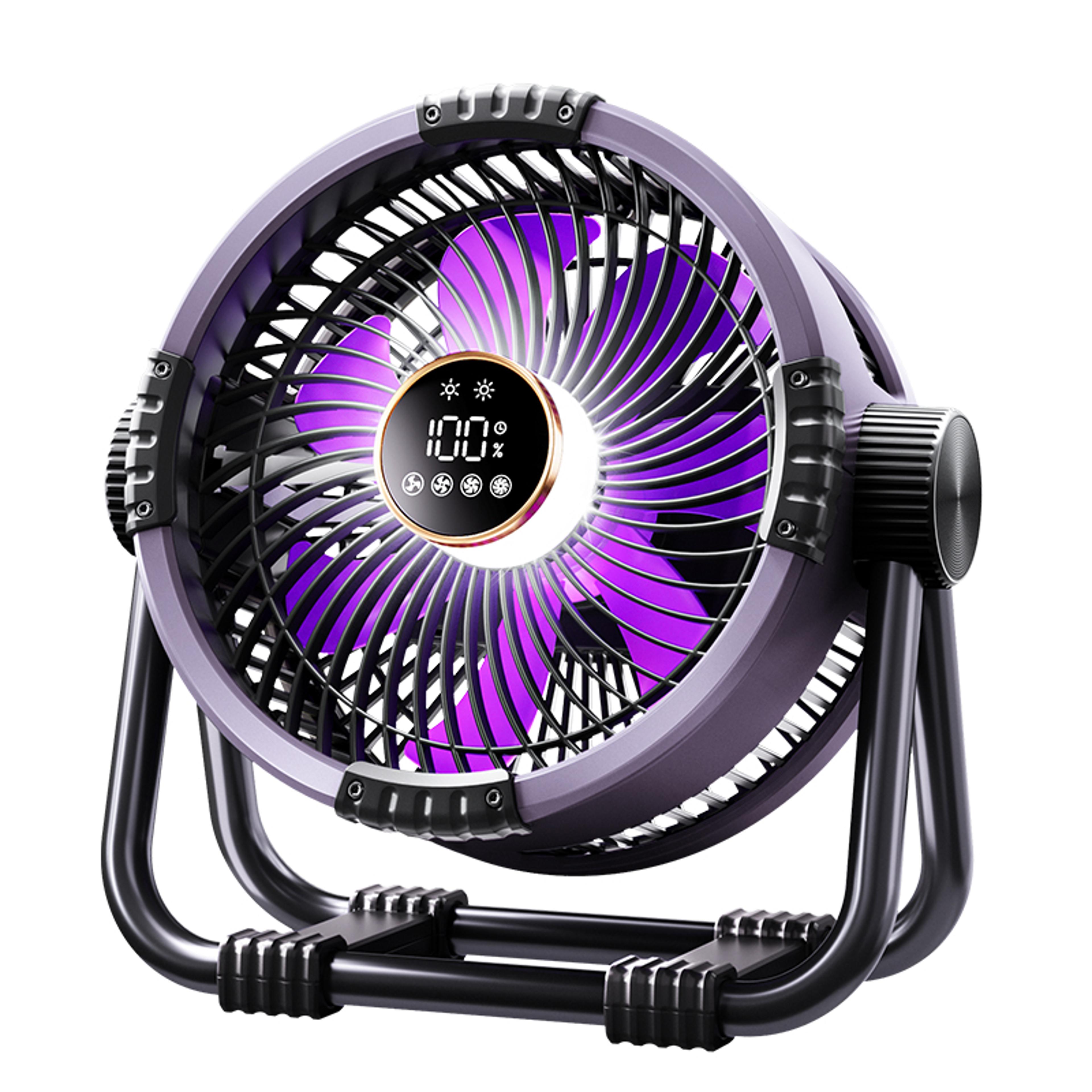 Rechargeable Wireless Air Circulators Fan With Hook Light Outdoor Portable Camping Fan Tent Ceiling 6
