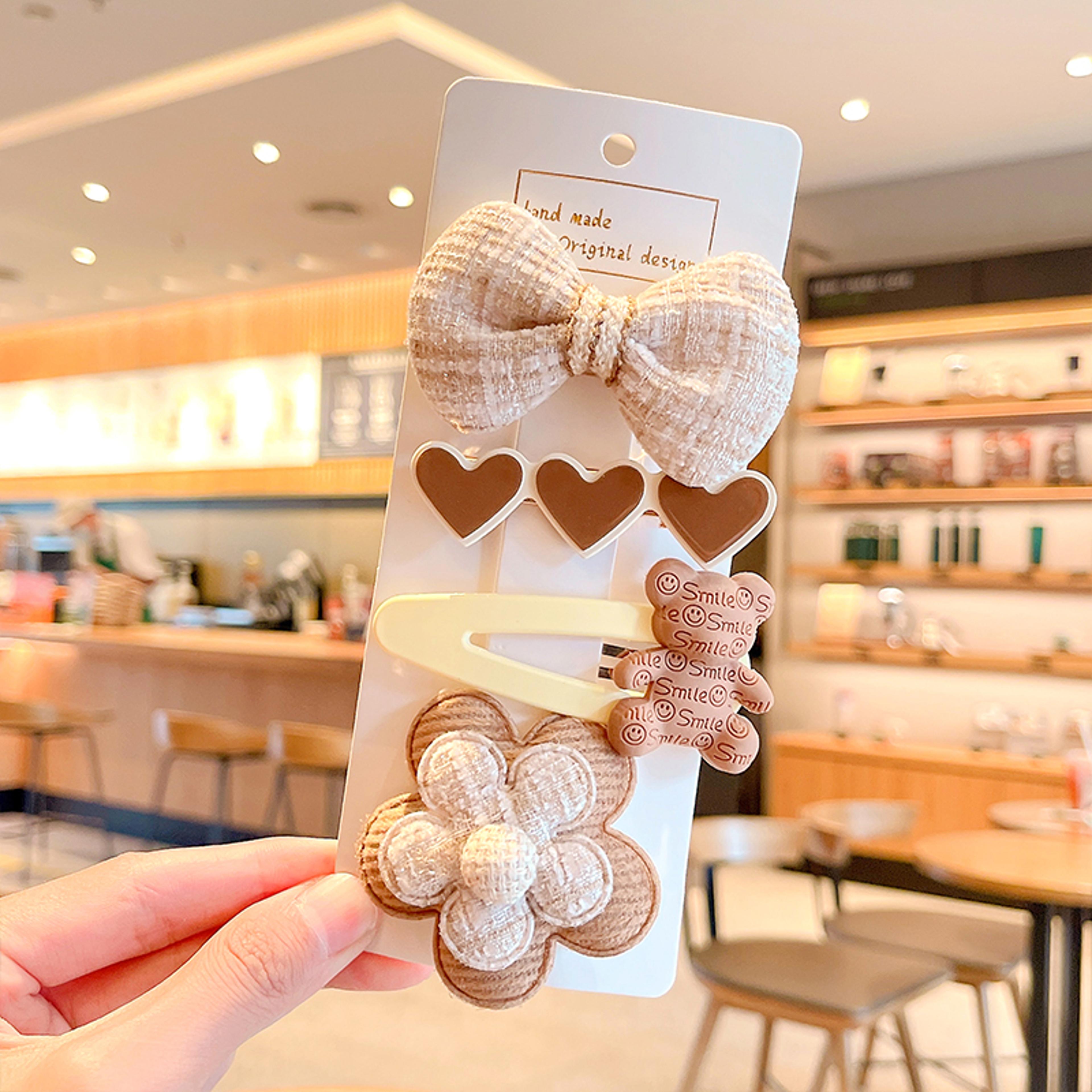 Plush Cartoon Flower Bow Hairpins For Girls Children Cute Sweet Barrettes Kid Hair Accessories 5