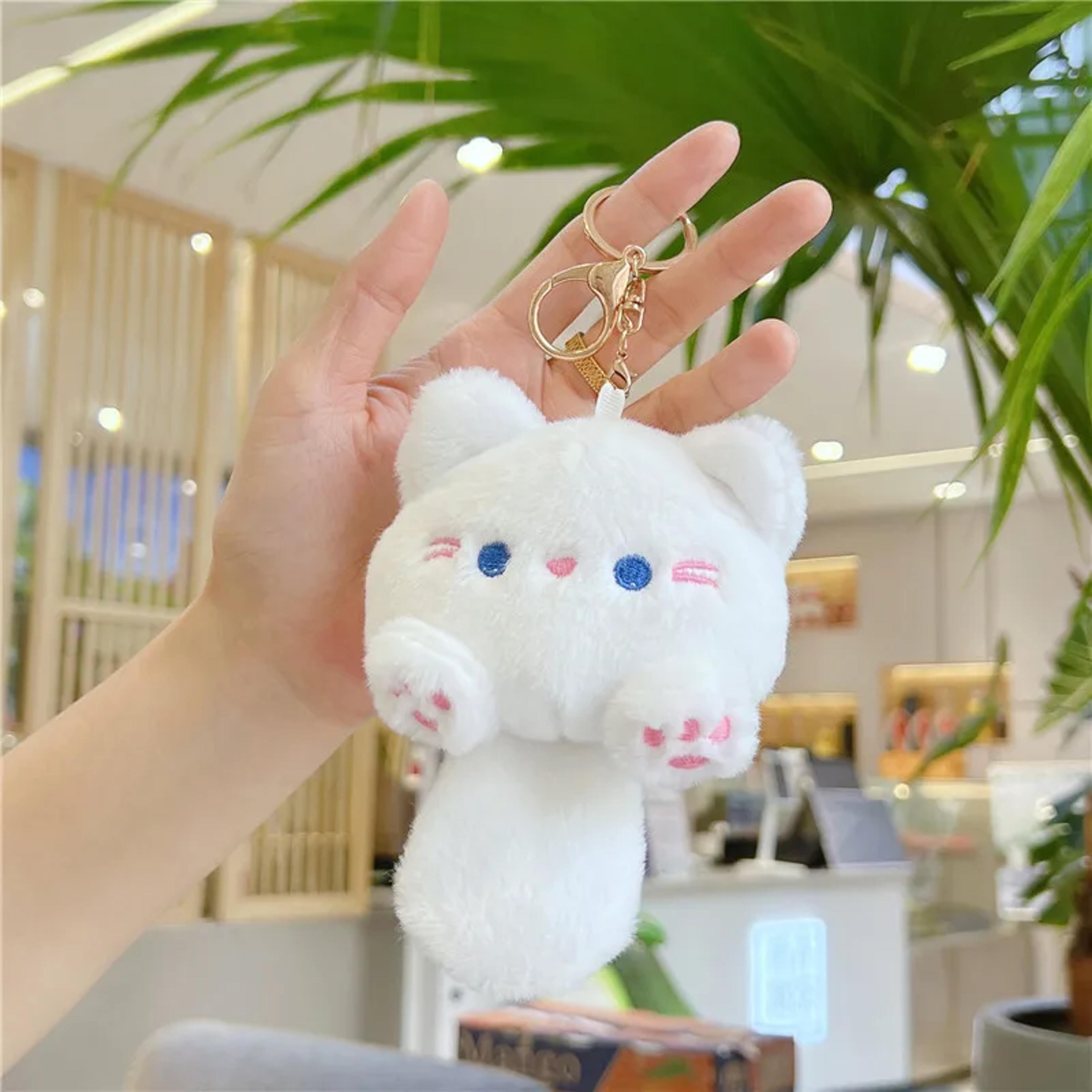 Kawaii Plush Cat Keychain Toy Doll Cute Handbag Schoolbag Car Backpack Pendant Gift 7
