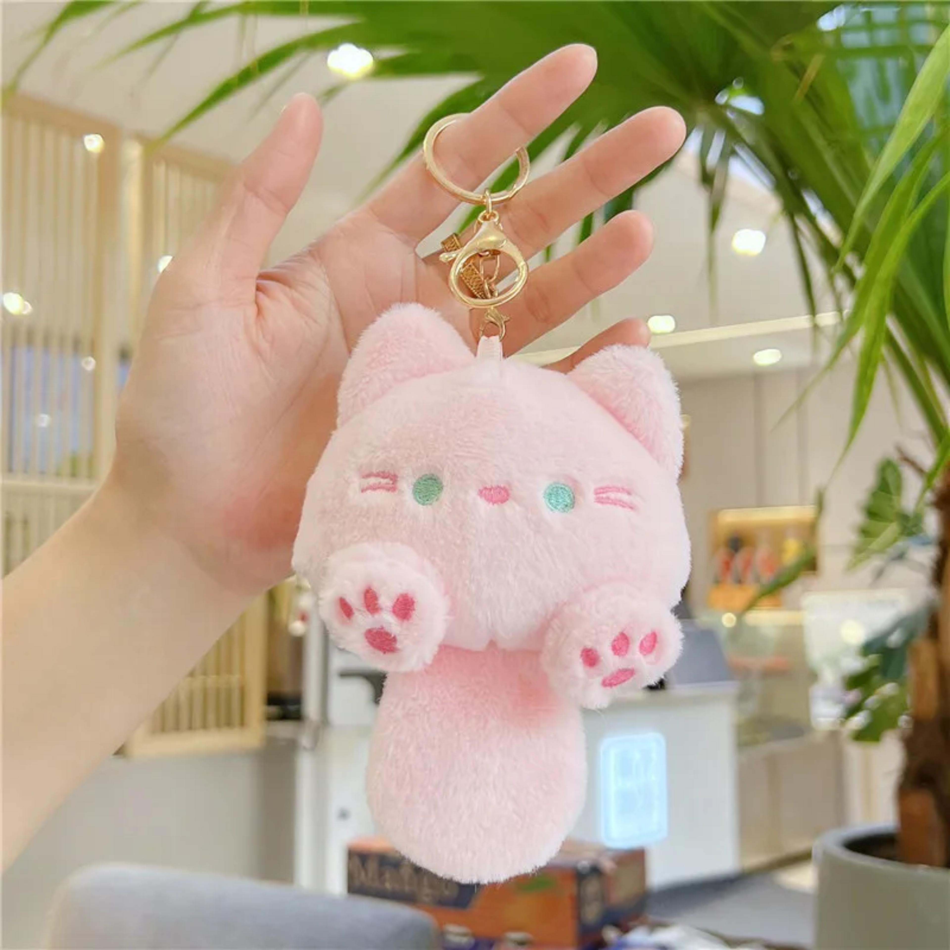 Kawaii Plush Cat Keychain Toy Doll Cute Handbag Schoolbag Car Backpack Pendant Gift 8