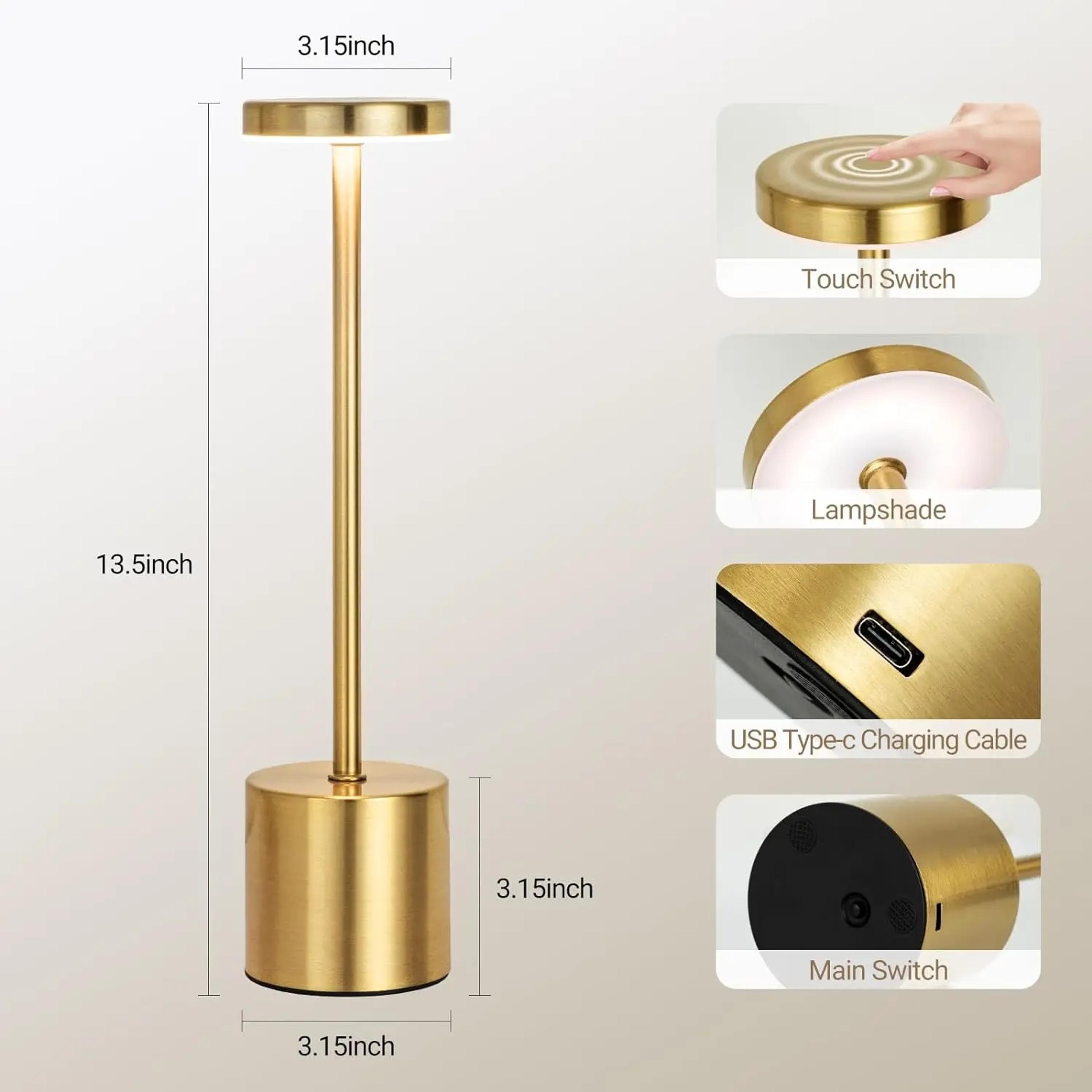 LED Table Lamp Wireless USB Type C Rechargeable Touch Sensor Night Light For Outdoor Bedroom Decor 3