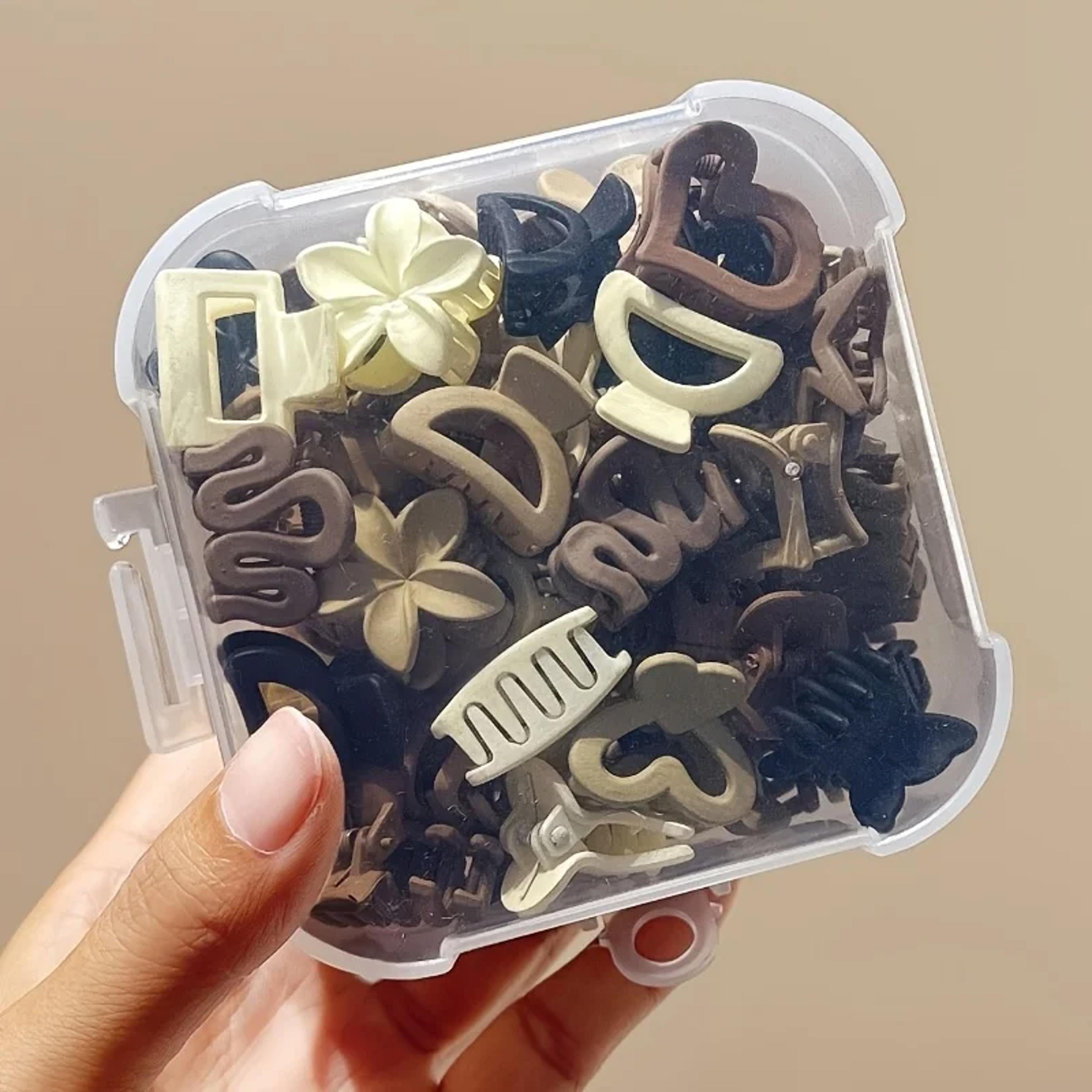 cute girl accessories, beige mixed pack small clips, ideal for daily use, special occasions, or travel gifts