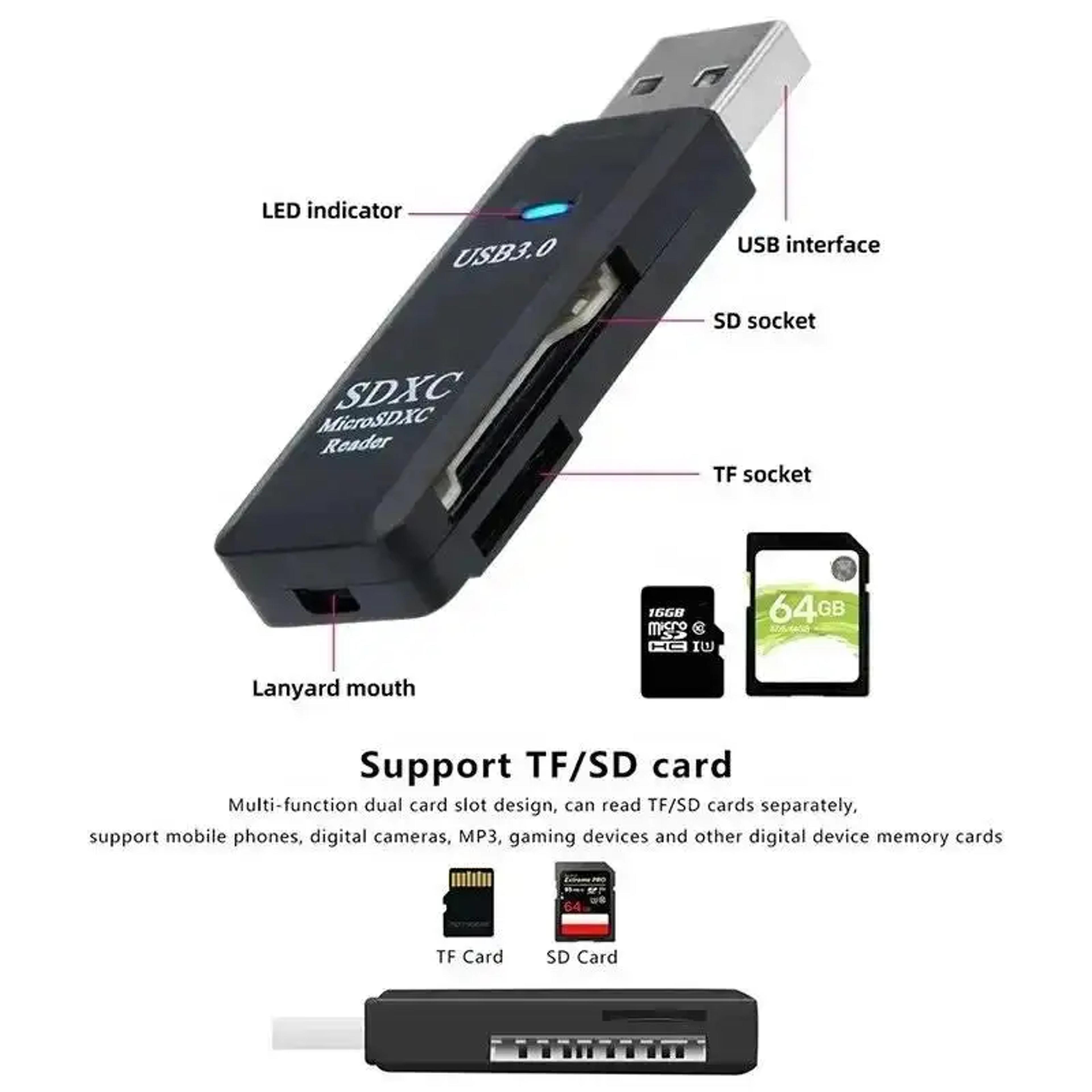 USB Card Reader Highspeed TF SD Card Reader For Computer Camera Tablet And Car Mounted Devices 3