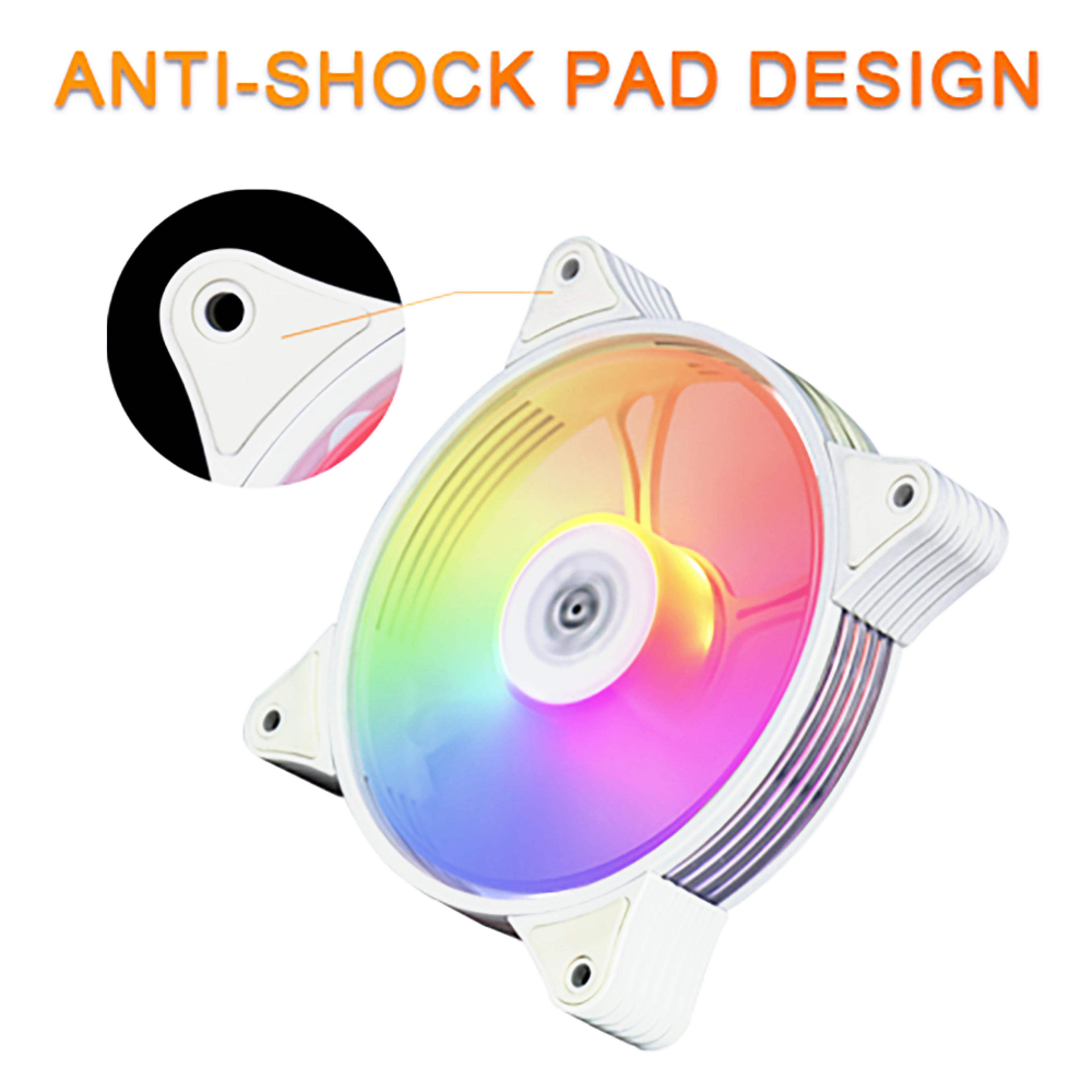 White PC Cooling Fan Adjustable RGB Led Mute Ventilador RGB Fans With Speed Control 3