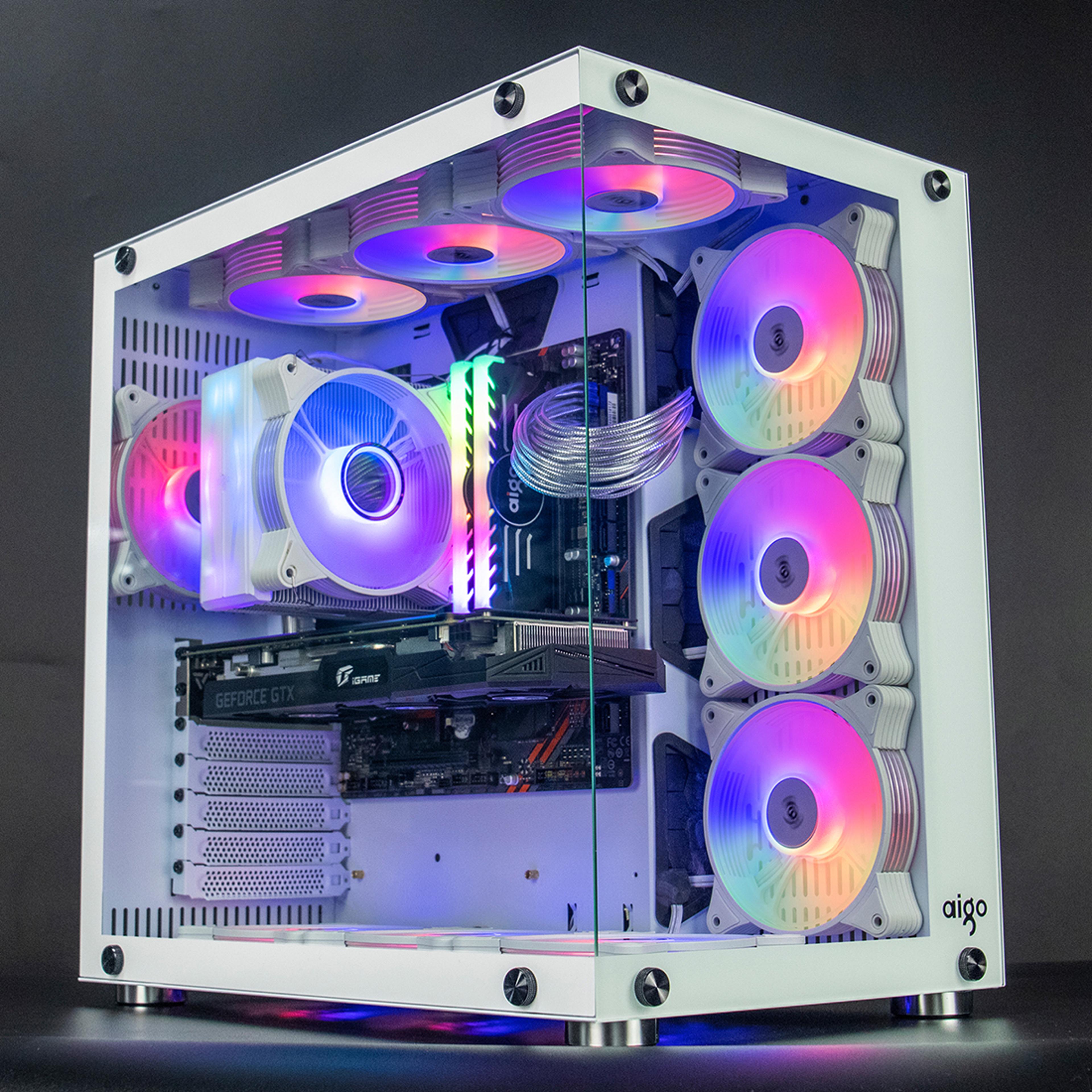White PC Cooling Fan Adjustable RGB Led Mute Ventilador RGB Fans With Speed Control 4
