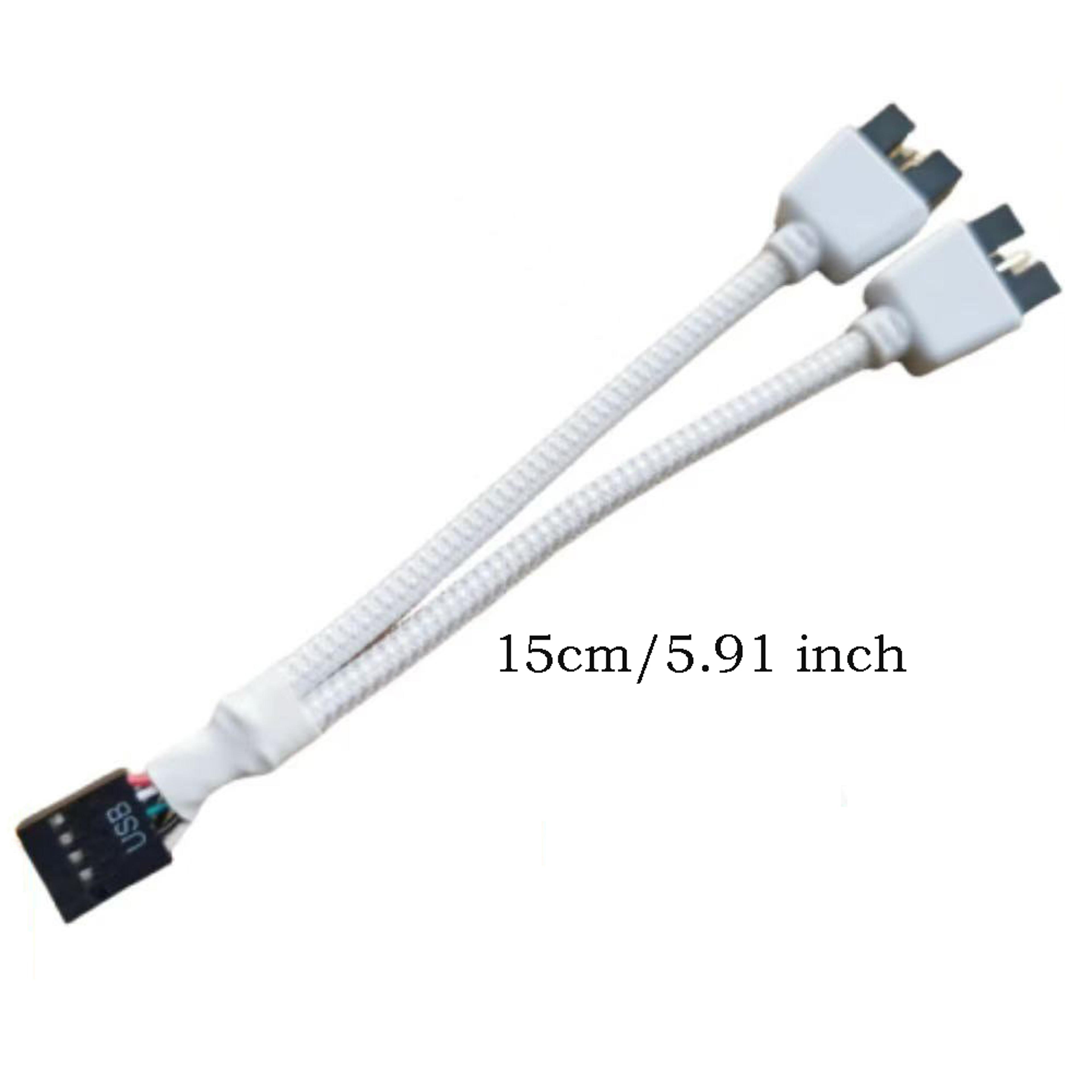 USB To Dual Splitter Computer Case Data Transfer Cable Braided Shield HUB Extend Line 3