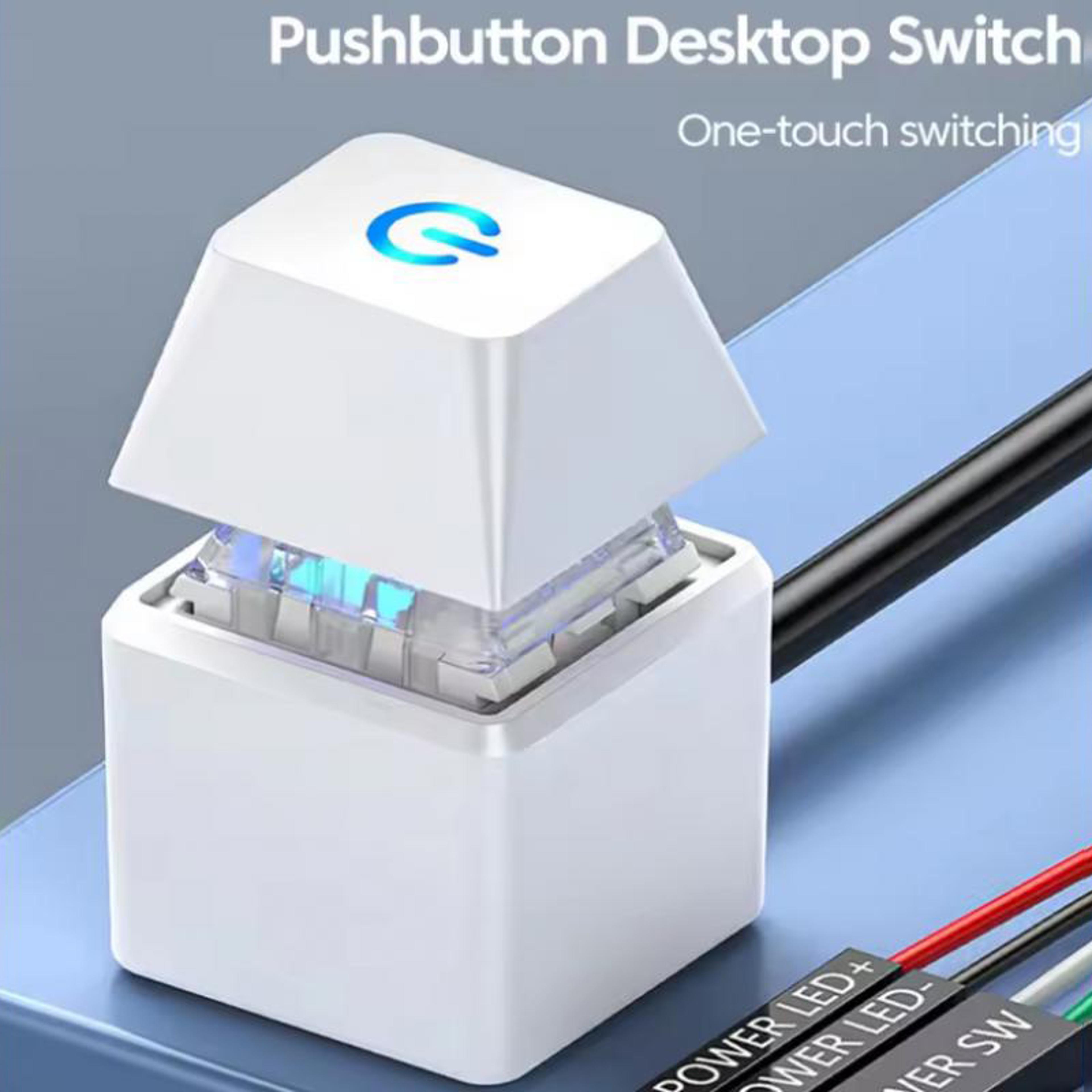 LED PC Motherboard External Start Button 18m Cable For Computer Desktop Power OnOff 1
