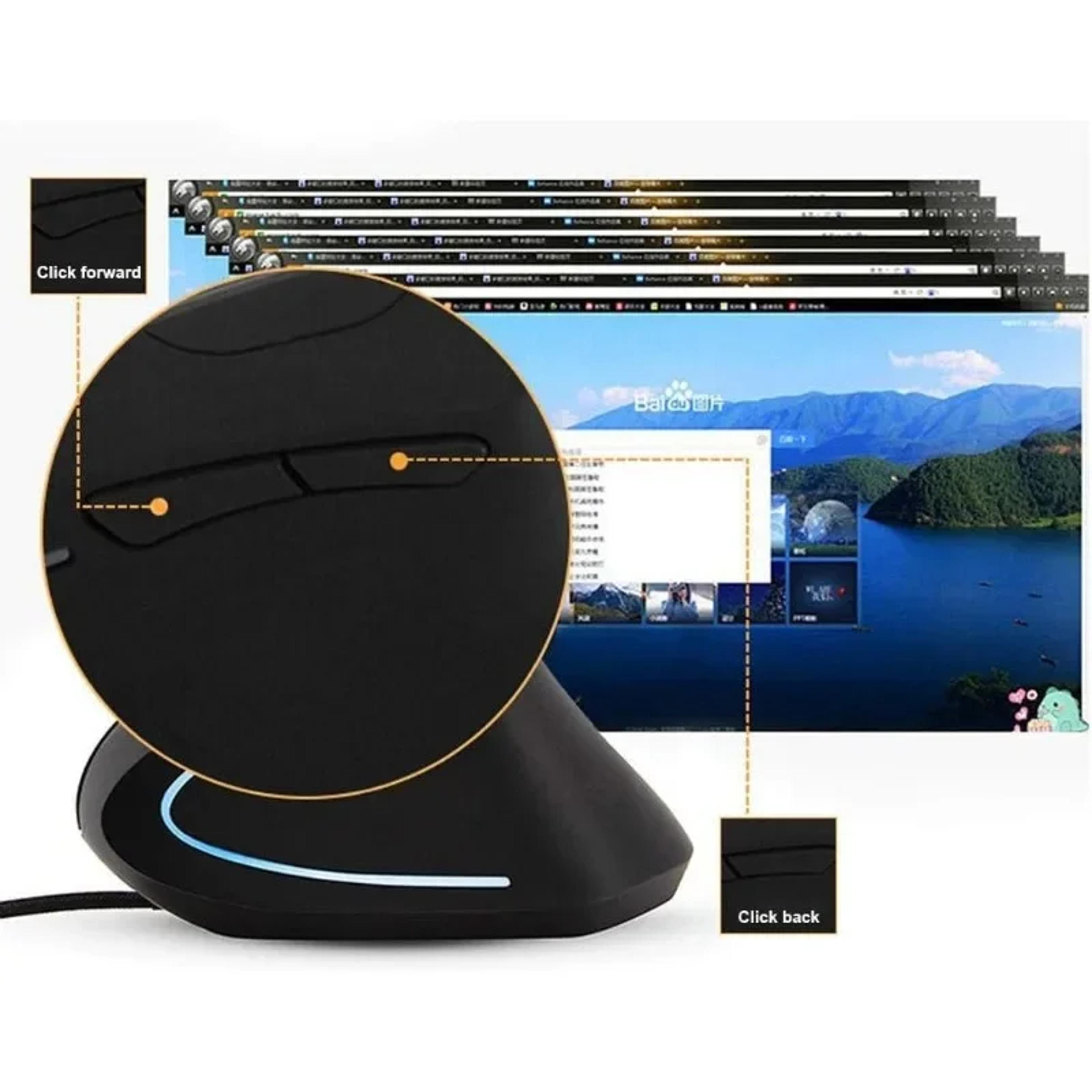 4 Level DPI Adjustable Vertical Optical Mouse Ergonomic USB LED Wired Gaming Mouse For Windows PC L 5