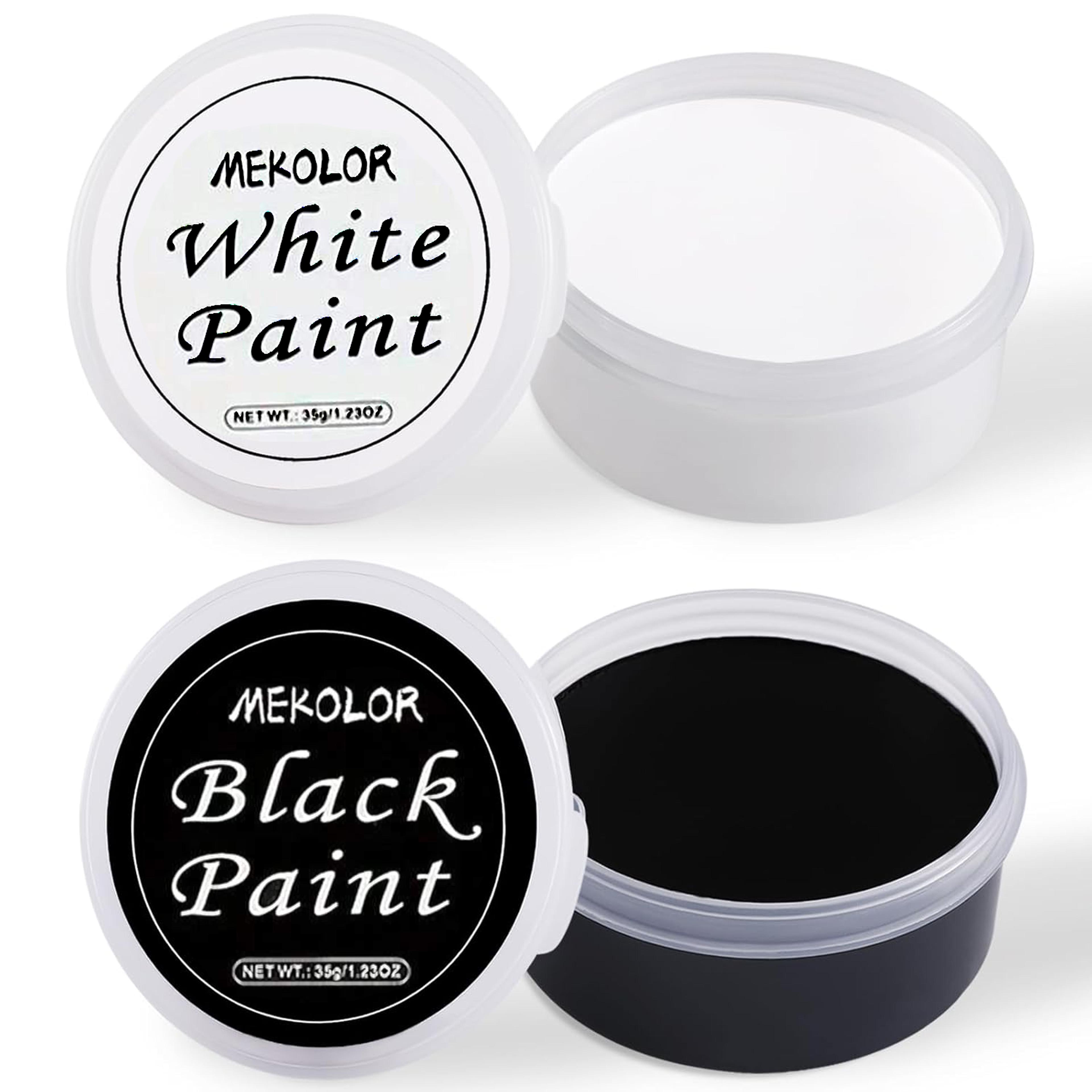 black white oil paint face body painting kit, large capacity makeup for halloween, theater, role play, sfx, adult artist