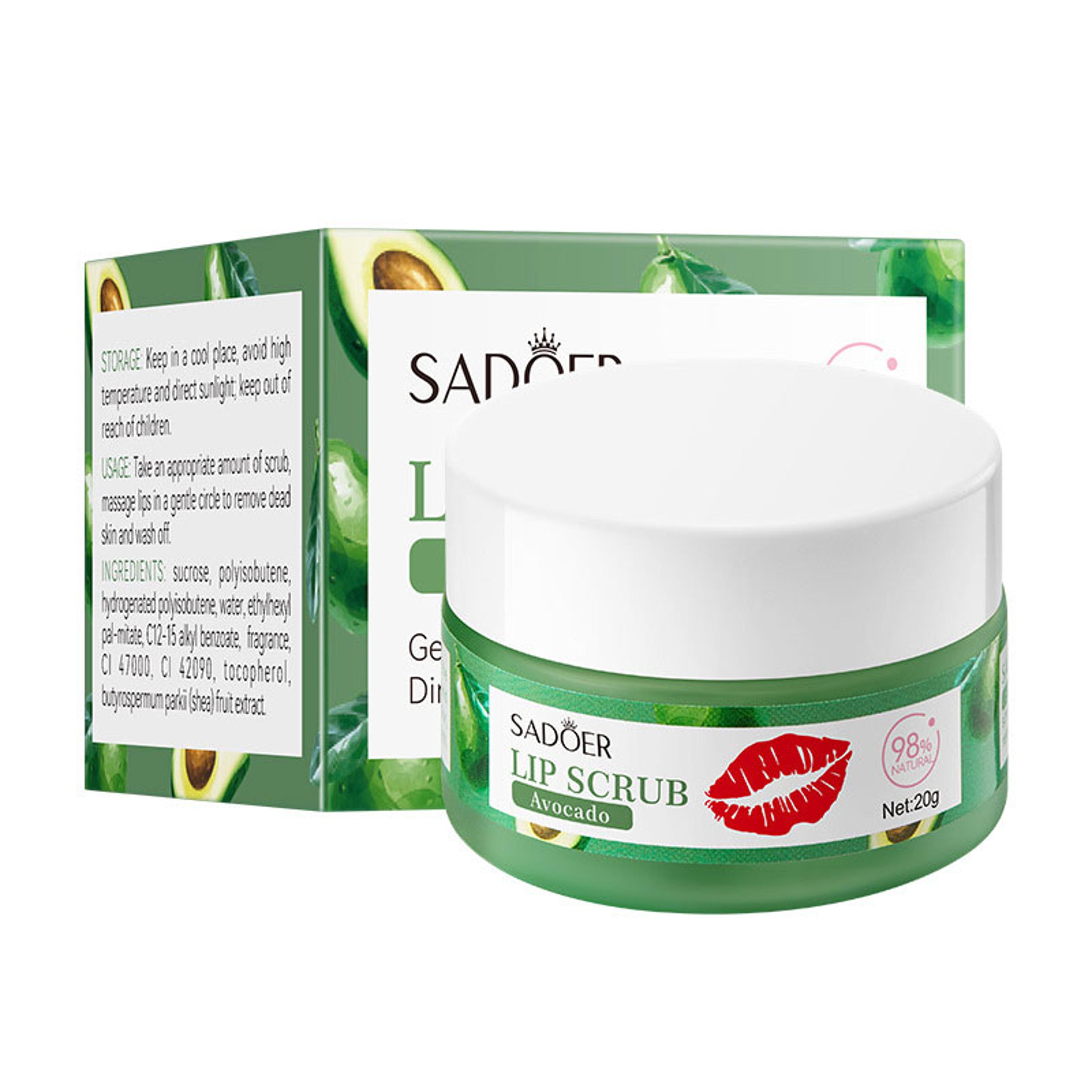 Strawberry Lip Scrub By SADOER Fruit Series Removes Dead Skin Moisturizes Brightens Lip Color Soft  8