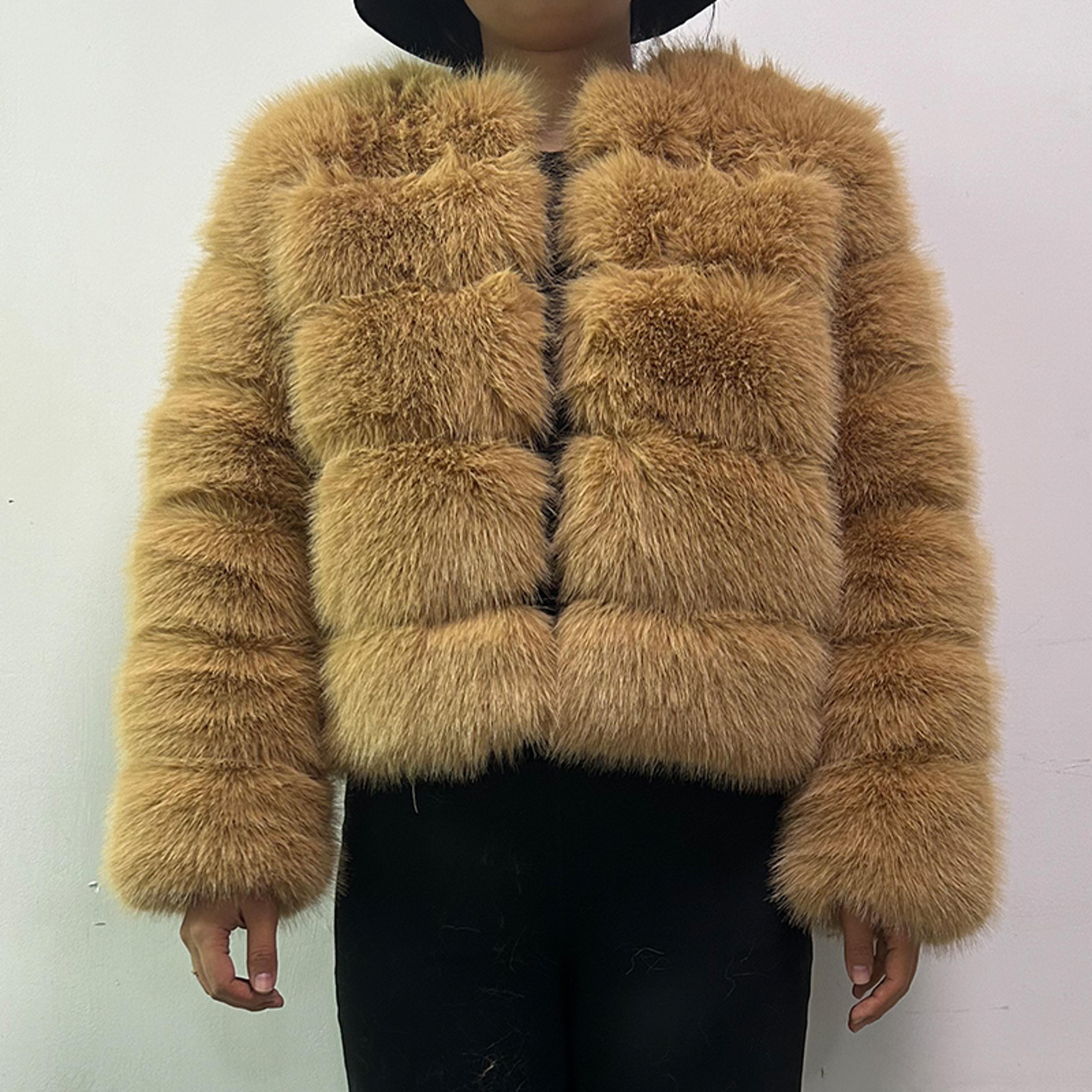Luxury Faux Fur Coat 2024 Winter Fluffy Jacket For Women Thick Warm Raccoon Style Outwear 2