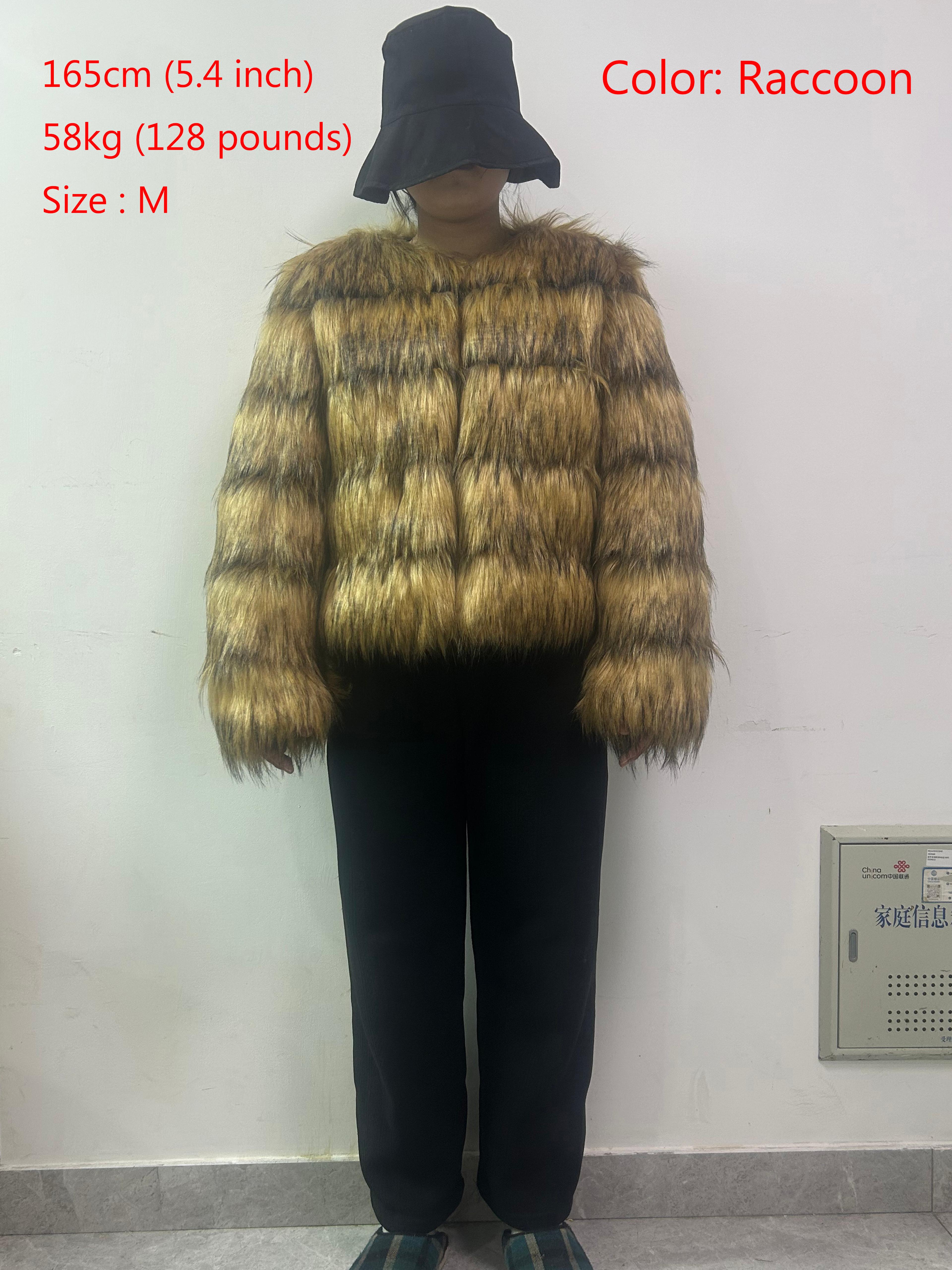 Luxury Faux Fur Coat 2024 Winter Fluffy Jacket For Women Thick Warm Raccoon Style Outwear 4