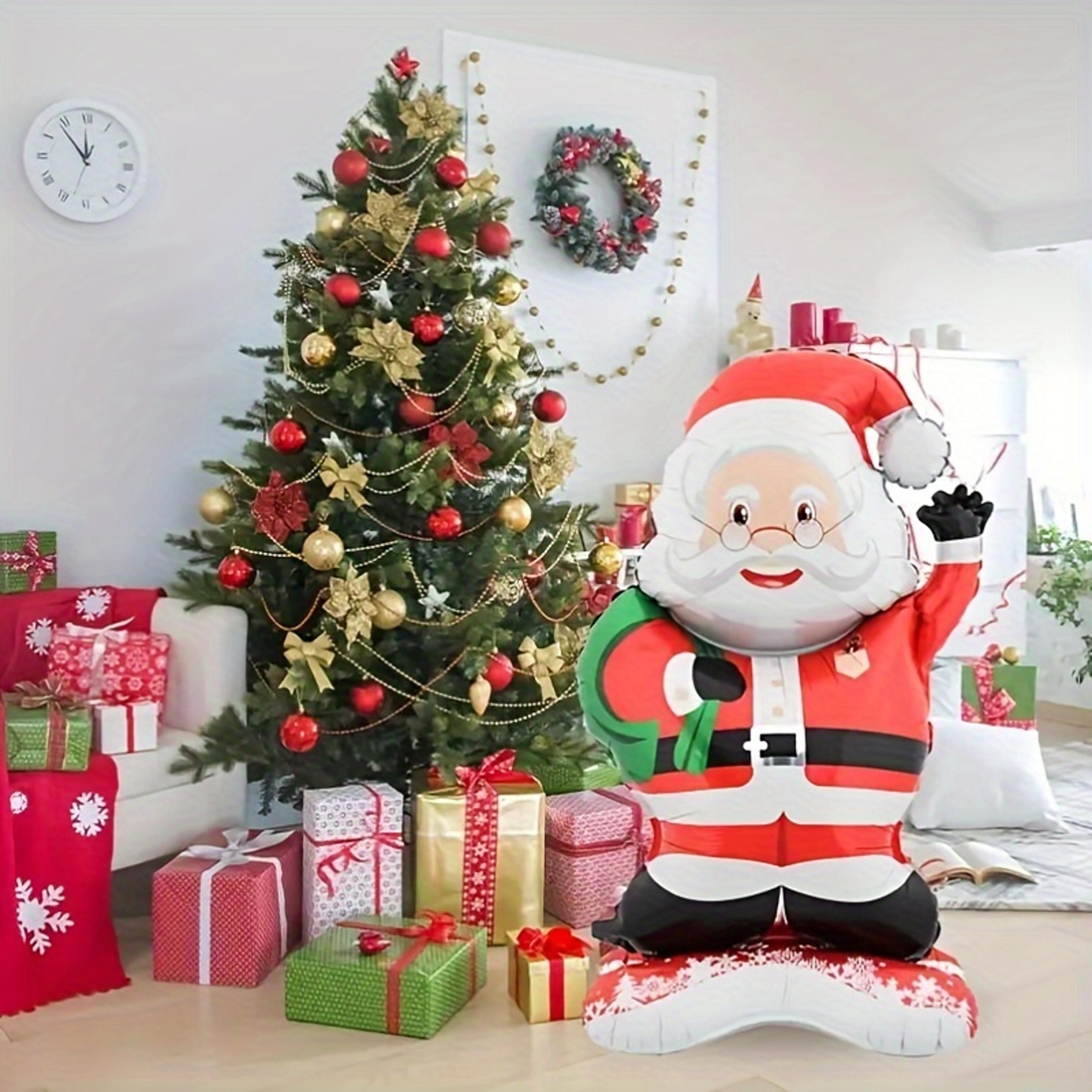 Tall Christmas Party Decor Extra Large Santa Claus Foil Balloon Decoration Santa In Red Suit And Gr 1