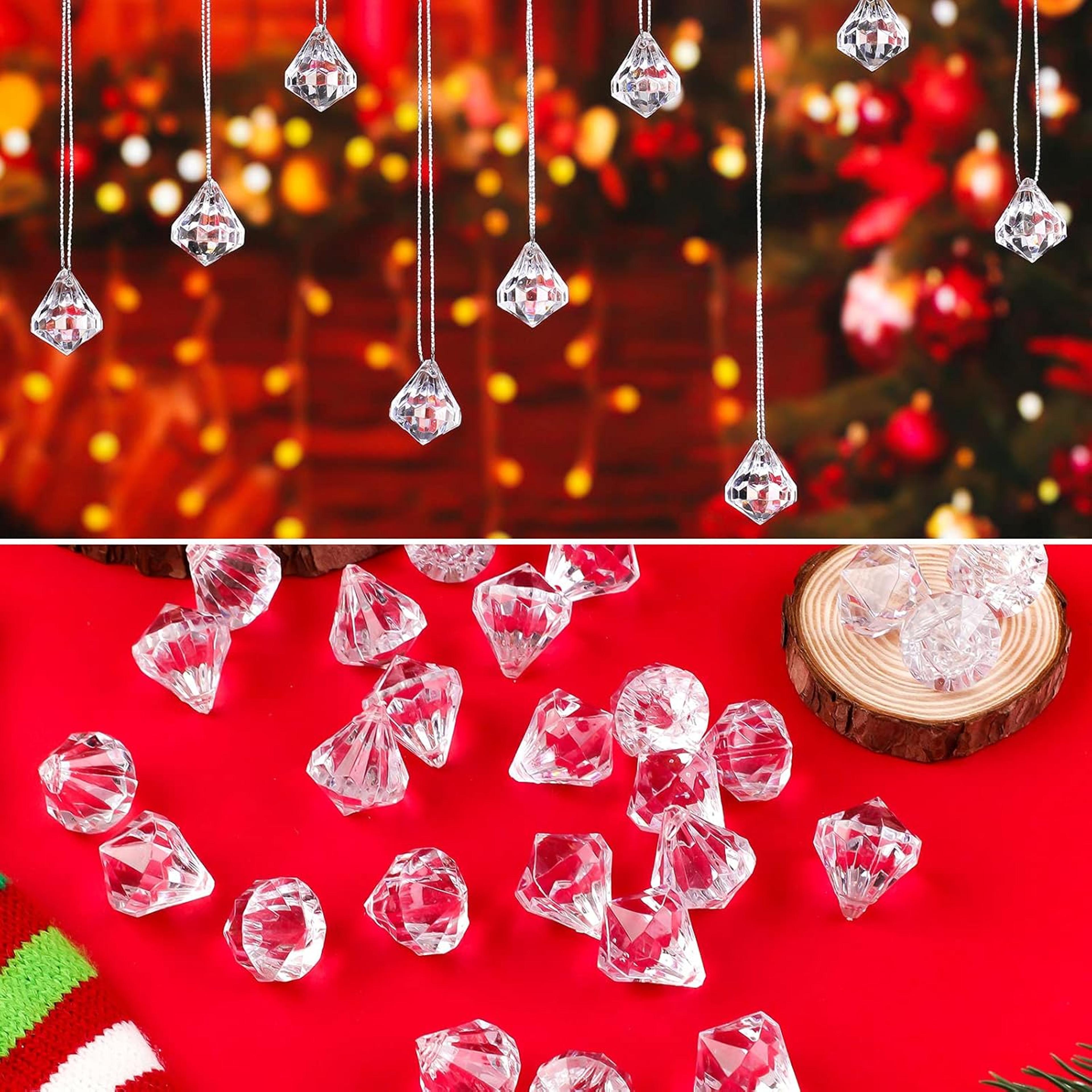 Christmas Wedding Acrylic Transparent Diamond Christmas Tree Pendant Home Decoration New Year Party 4