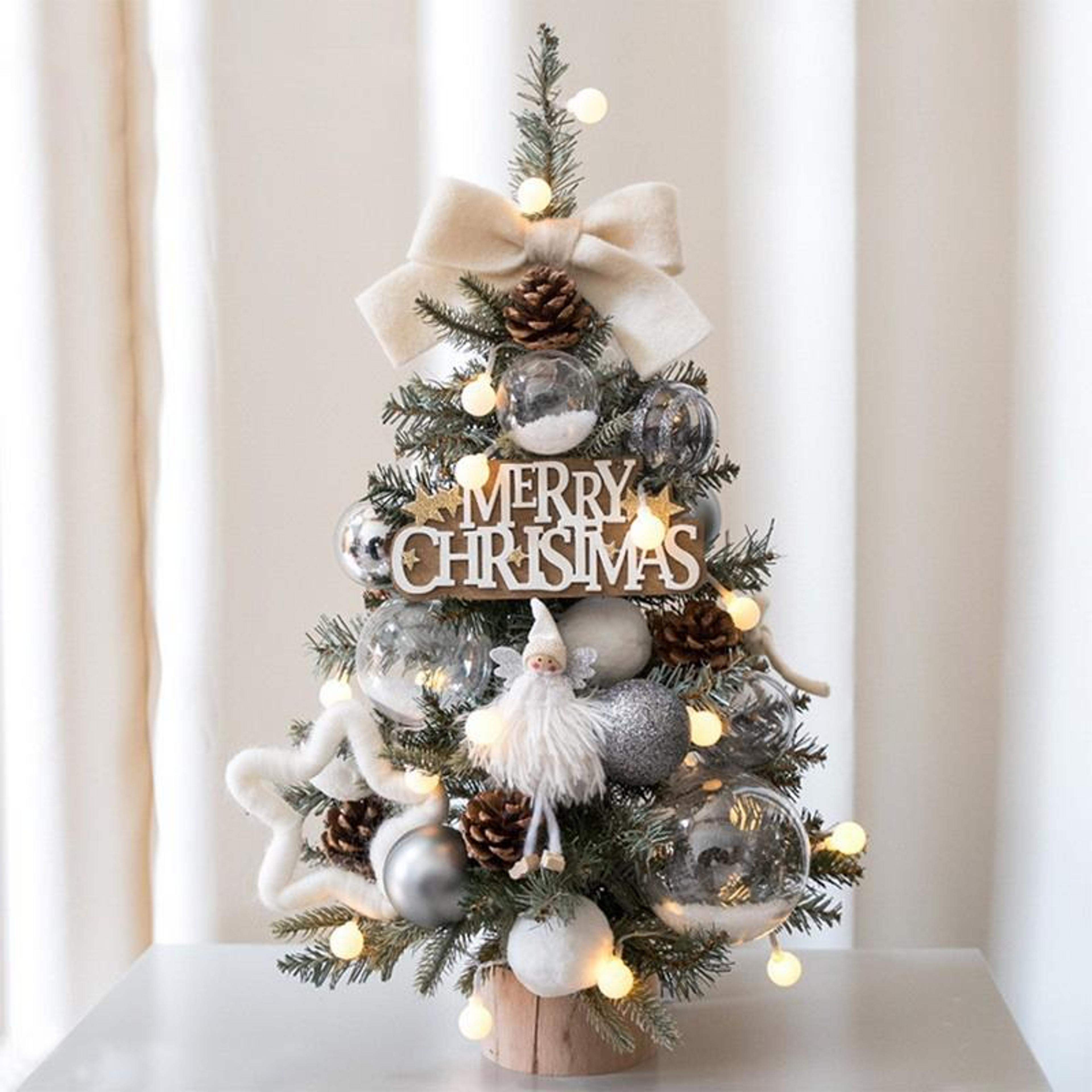 mini christmas tree with lights, mini pvc christmas tree, christmas decorations flocking beads, mini christmas trees