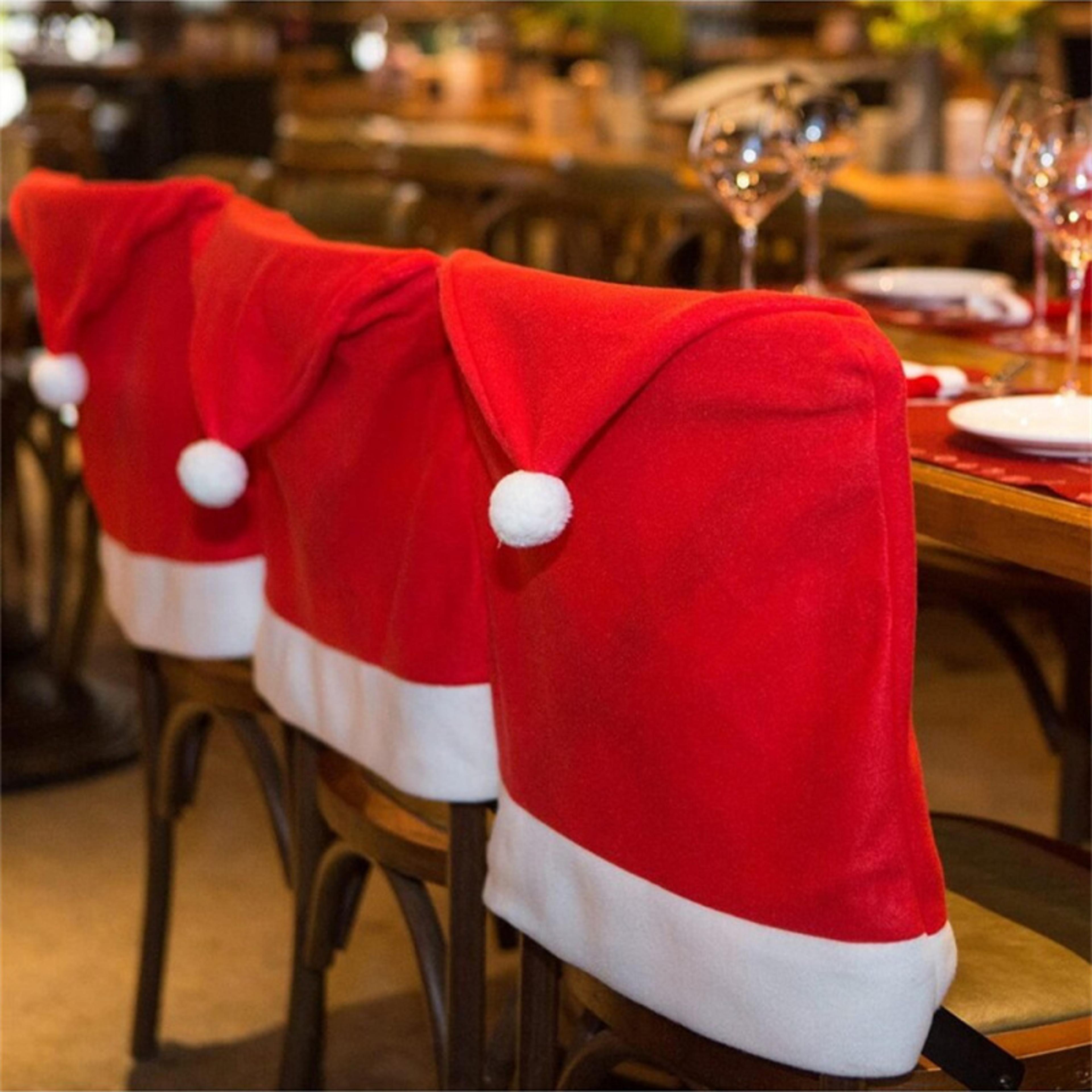 christmas chair covers, festive holiday decorations for home, durable fabric seat protectors