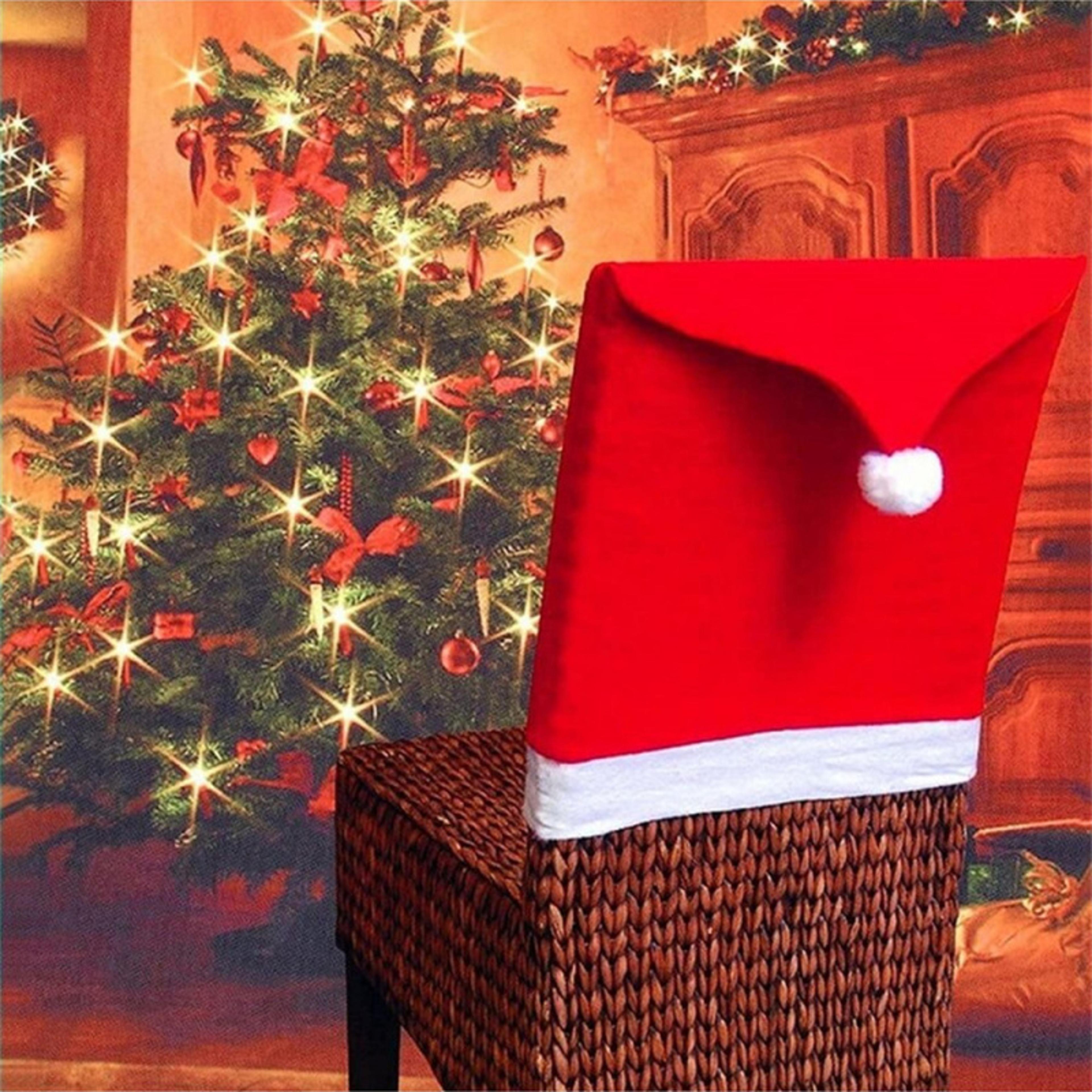 Christmas Chair Covers Festive Holiday Decorations For Home Durable Fabric Seat Protectors 3