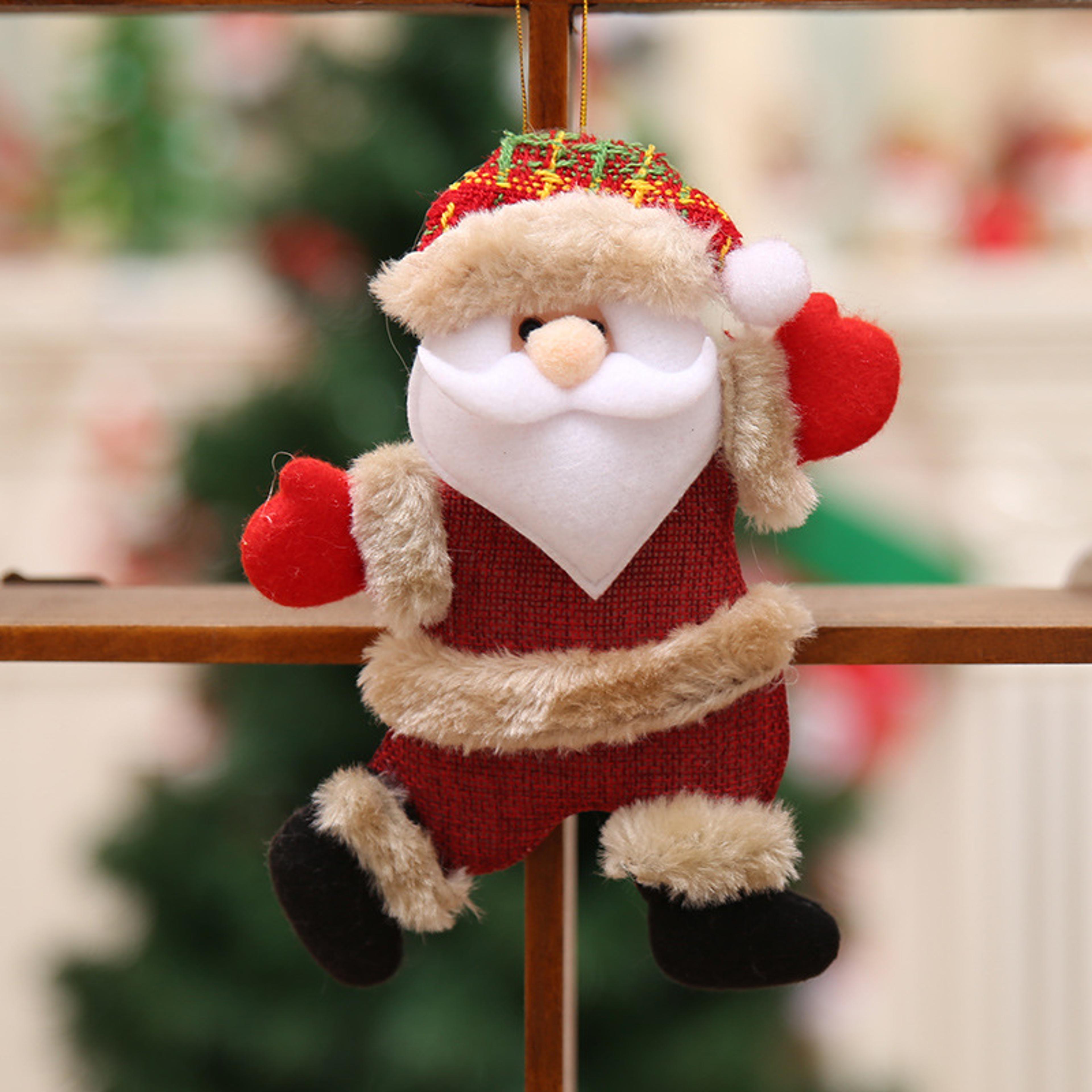 Merry Christmas Plush Doll Ornaments Santa Claus Snowman Elk Pendant Xmas Tree Hanging Decorations  5