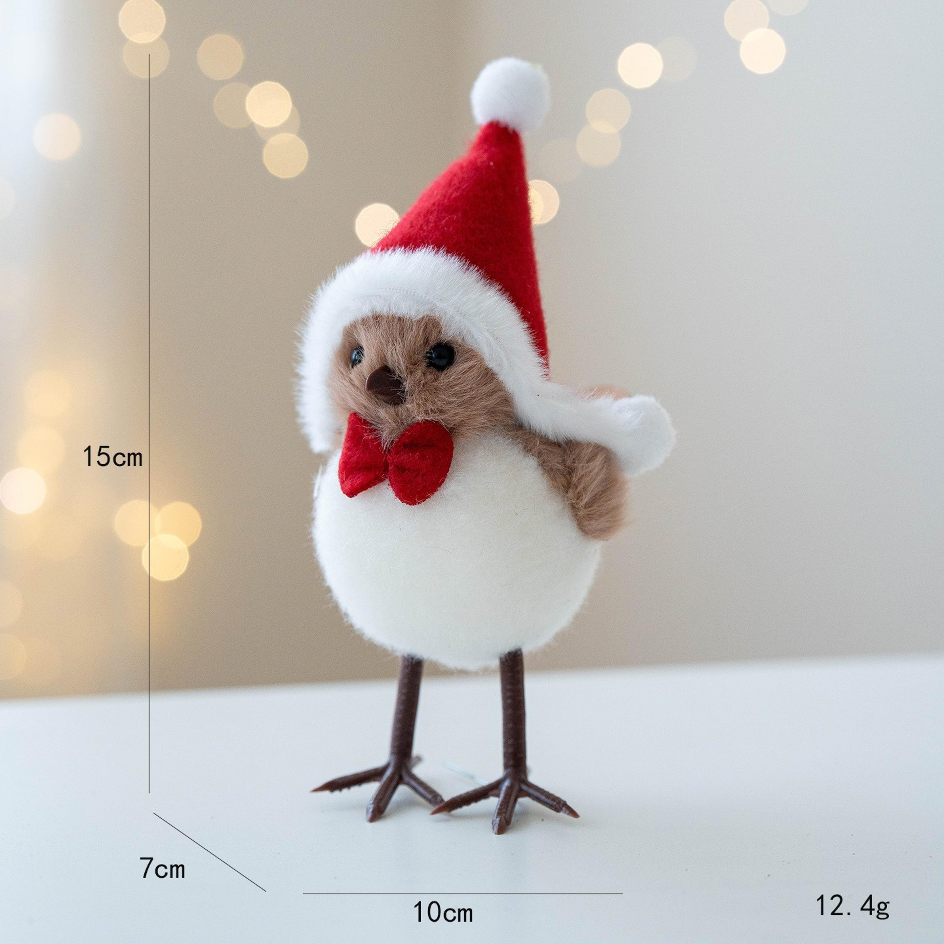 Foam Red Scarf Hats Bird Xmas Tree Christmas Simulation Bird Hanging Pendant Ornaments Merry Christ 6