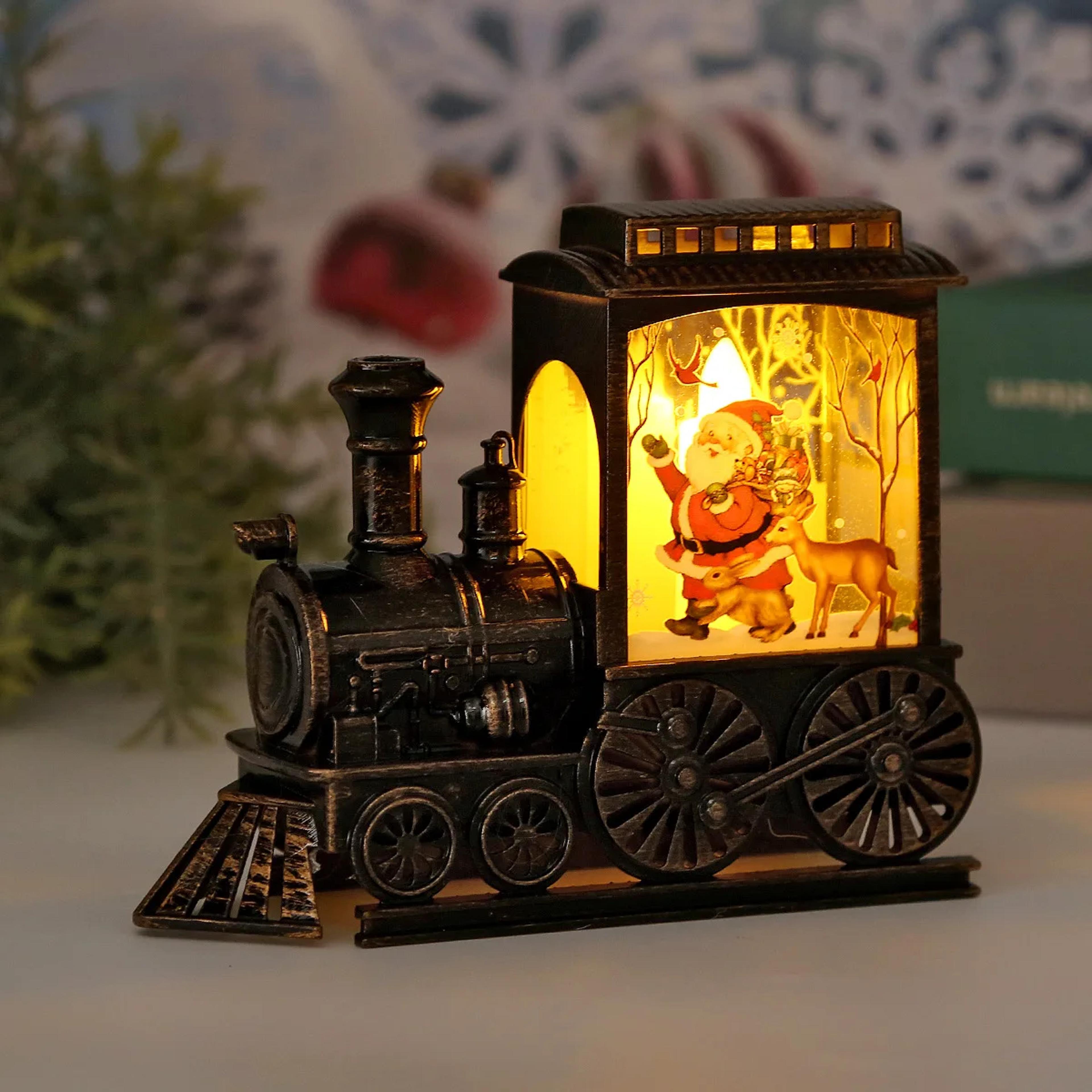 Vintage Portable Train Night Lamp LED Night Lights Christmas Festive Party Decoration Battery Power 5