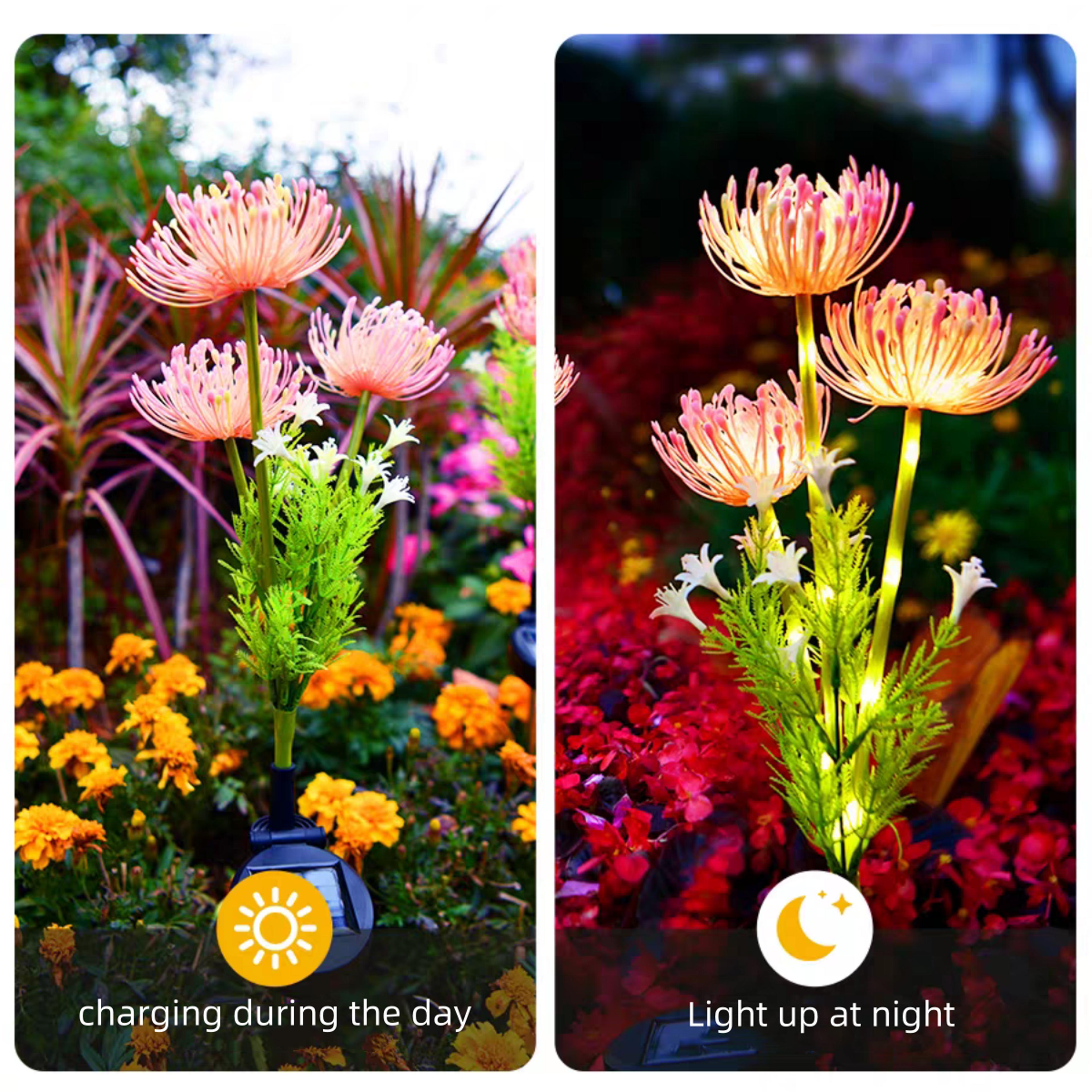 Solar Powered Shore Flower Ground Lamp Waterproof Outdoor Courtyard Lawn Decoration 2