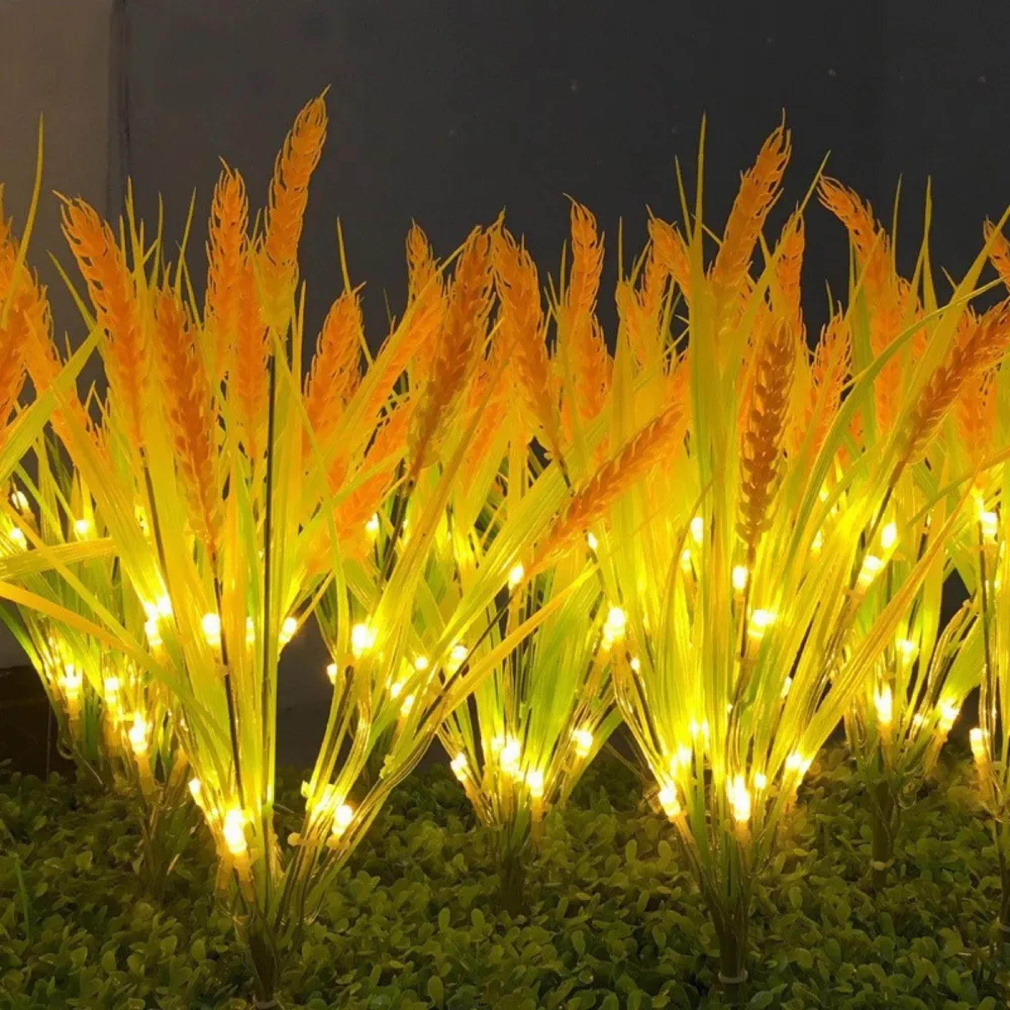 outdoor solar powered wheat ear light, ground mounted garden lamp, lawn decoration