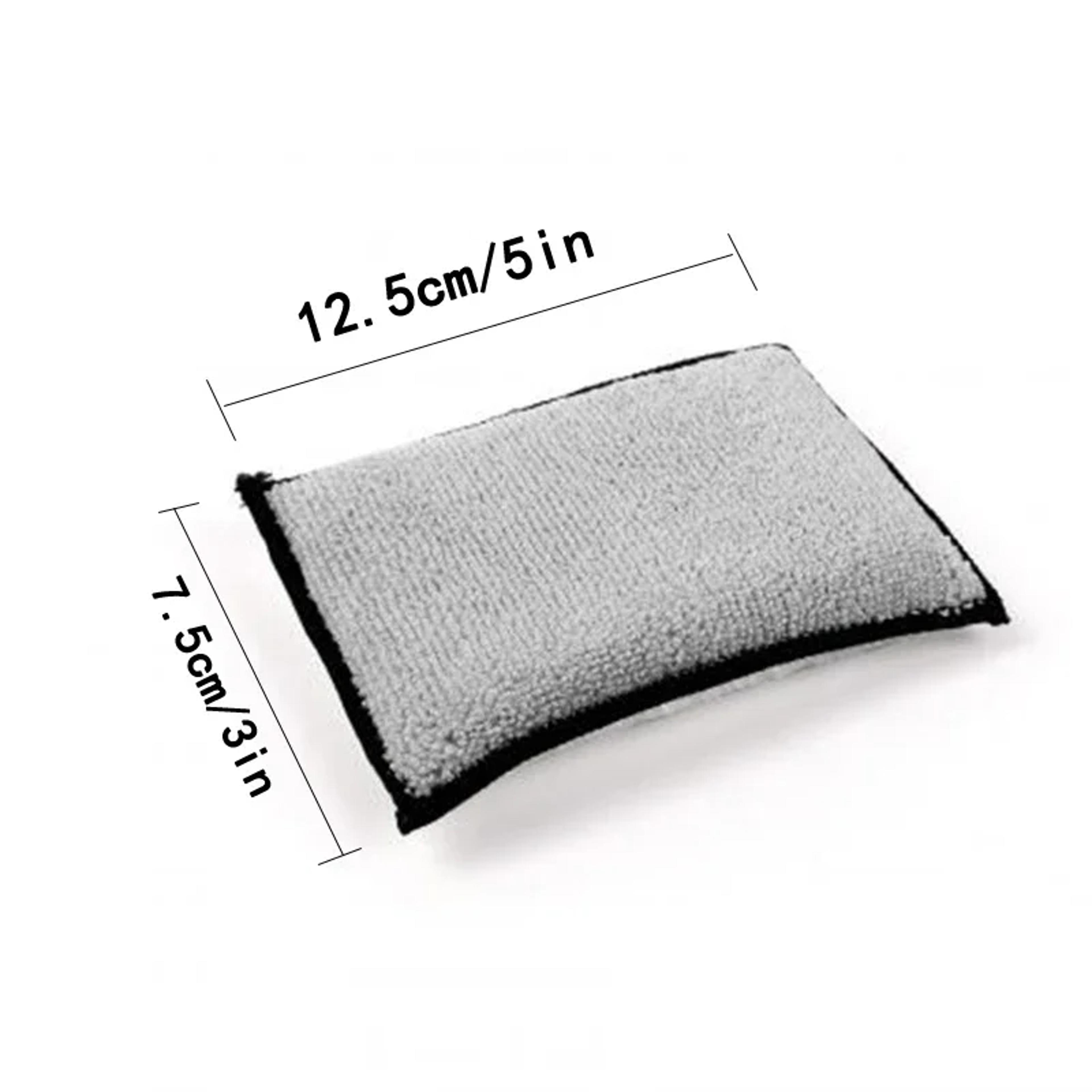 Microfiber Towel For Car Leather Cleaning Soft Double Side Scrubbing Sponge Auto Detailing Wax Spon 2