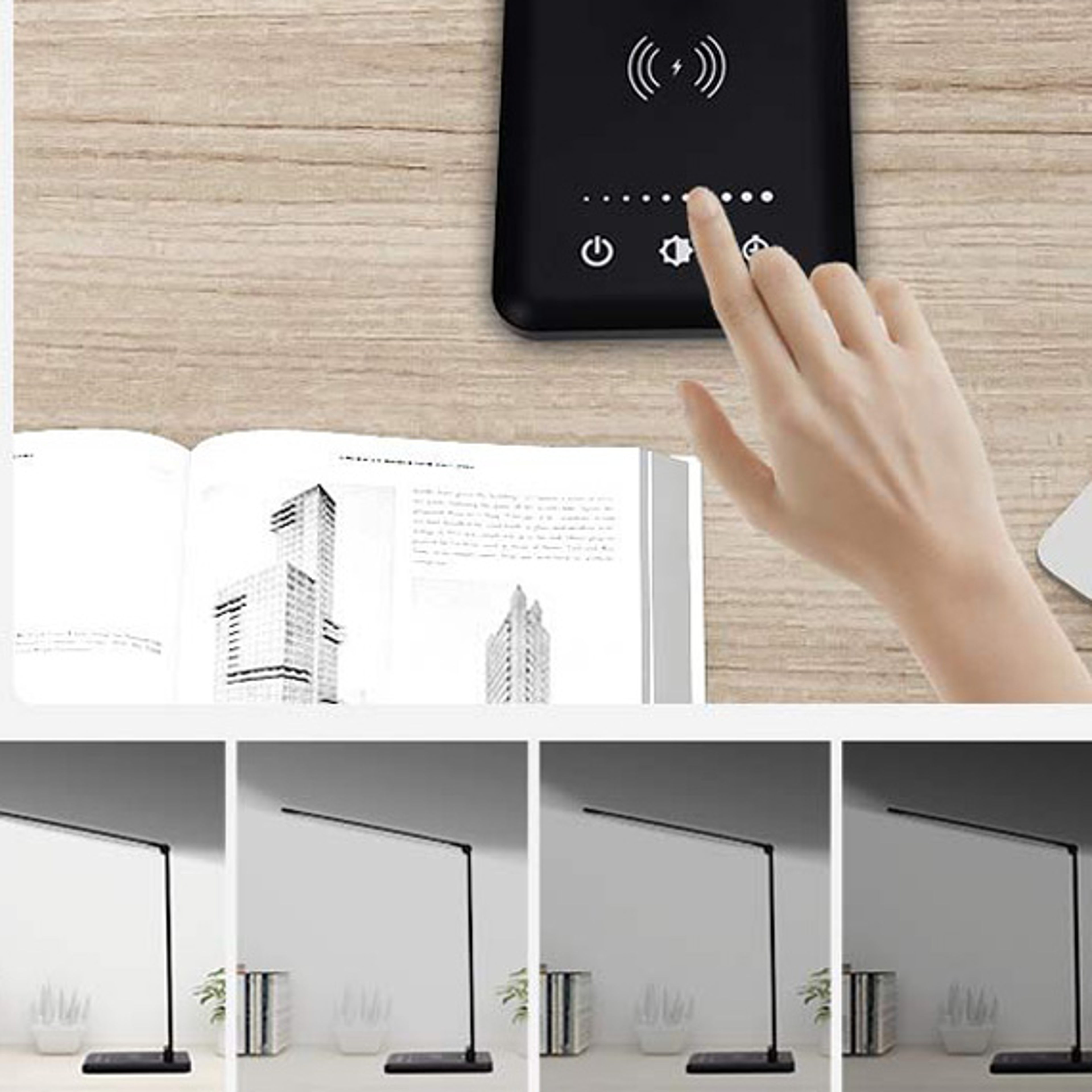 usb charging led smart lamp, touch folding portable light for office, battery powered children's work light for bedroom