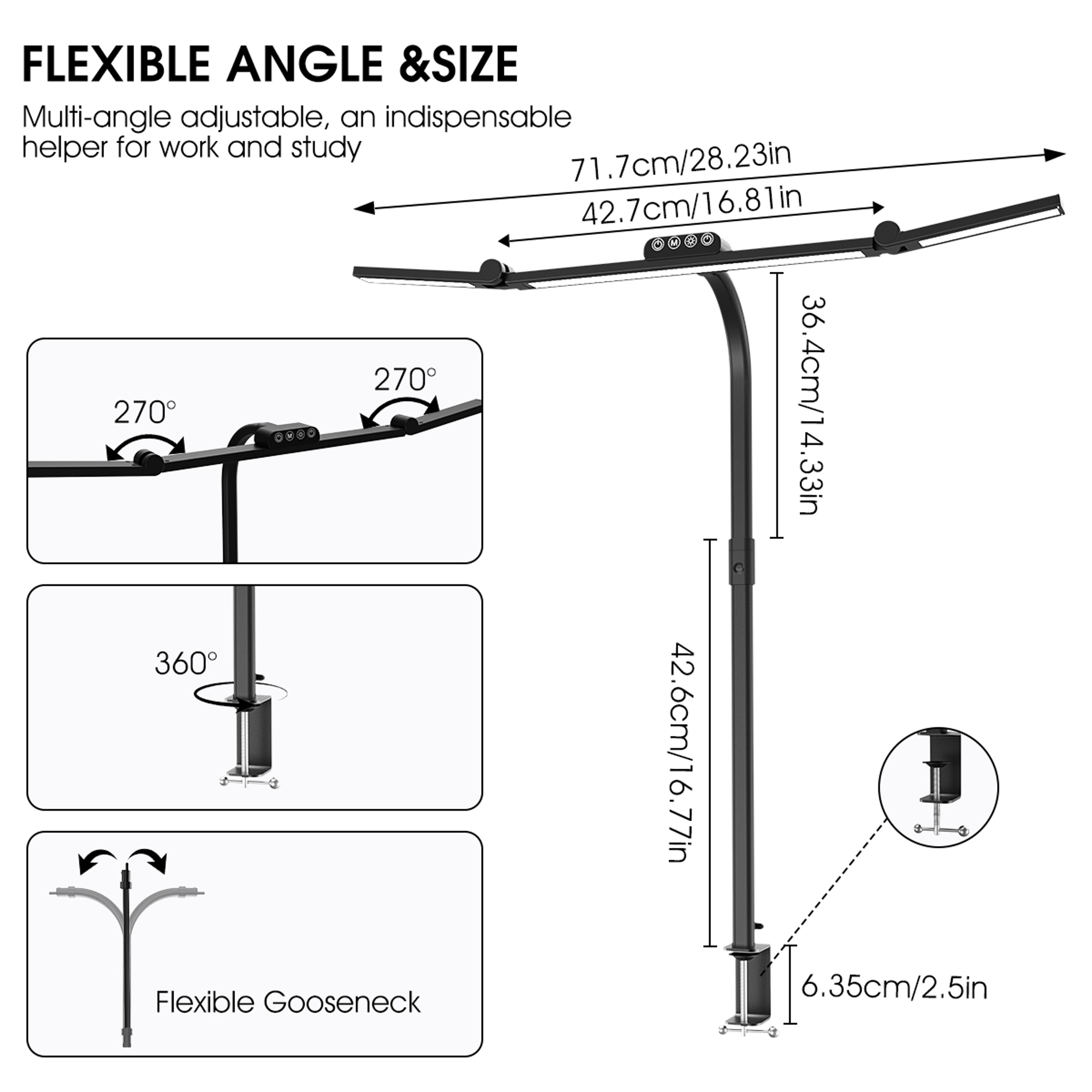 Architect LED Desk Lamp With Clamp Ultra Bright Table Lamp With Automatic Dimming For Home Office 6