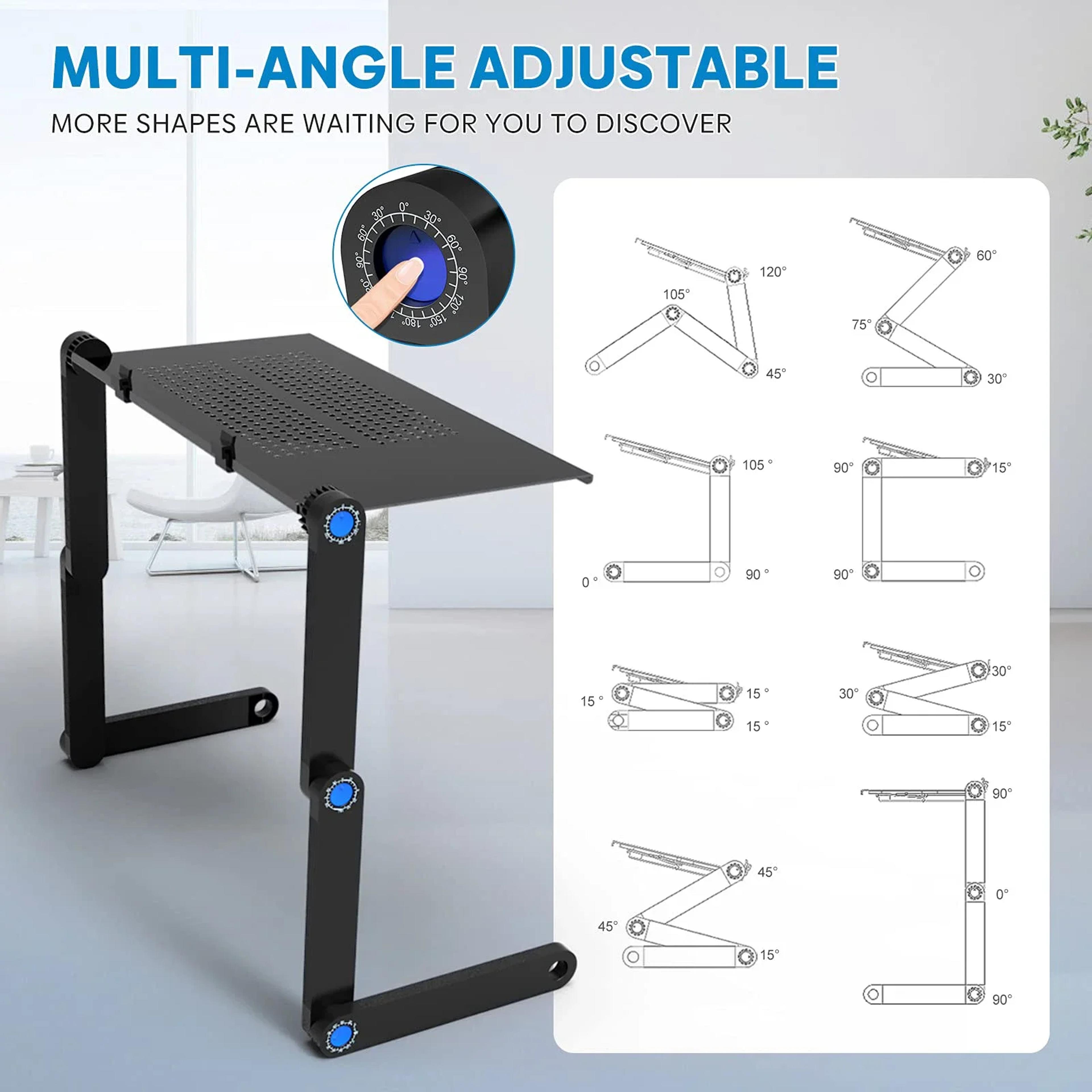 Portable Laptop Table Stand Adjustable Aluminum Desk Riser With Mouse Pad Cooling Holder For Bed An 2