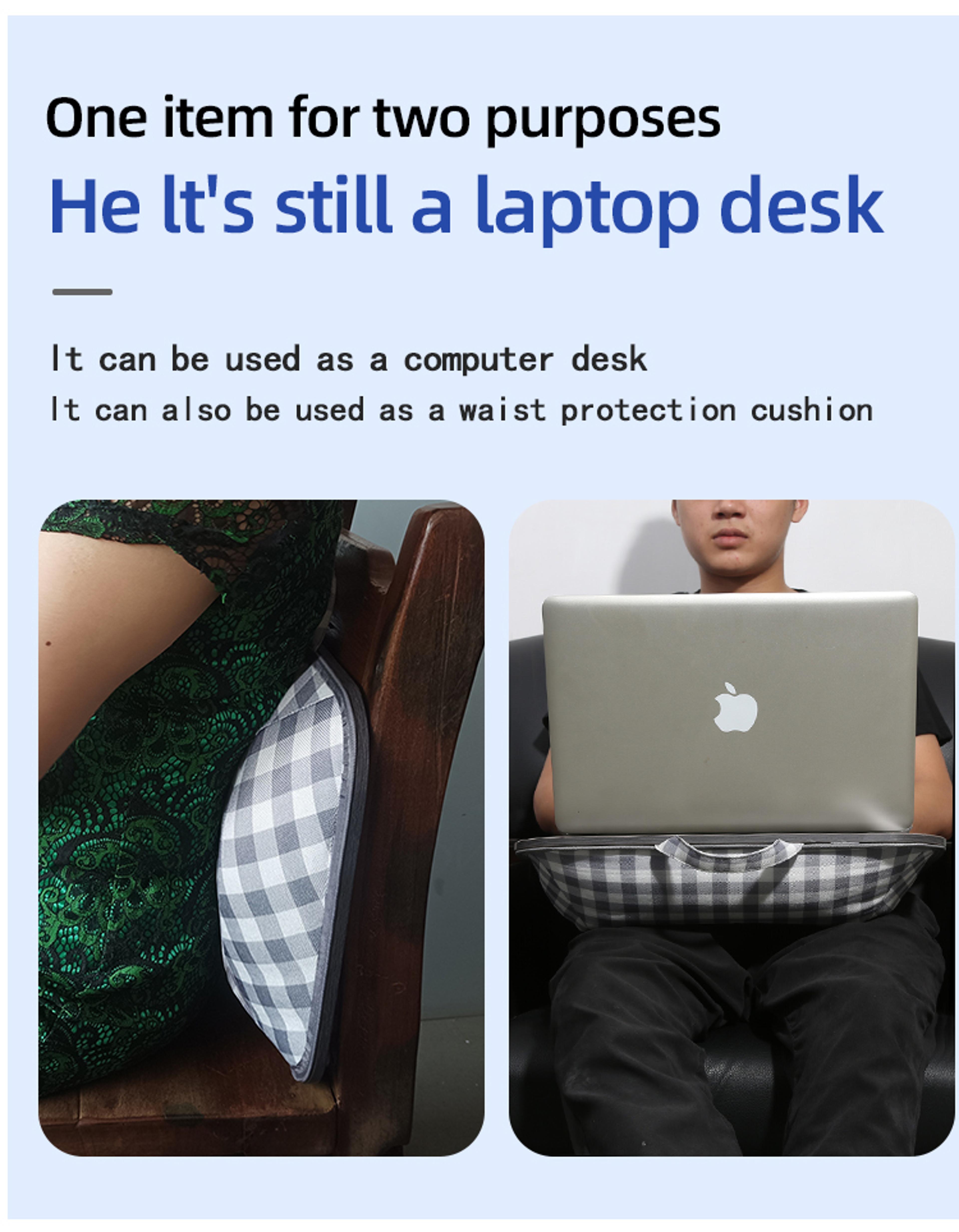 Portable Room Desk Lazy Laptop Table With Cushions And Slots Multifunctional Mini Pillow Table With 3