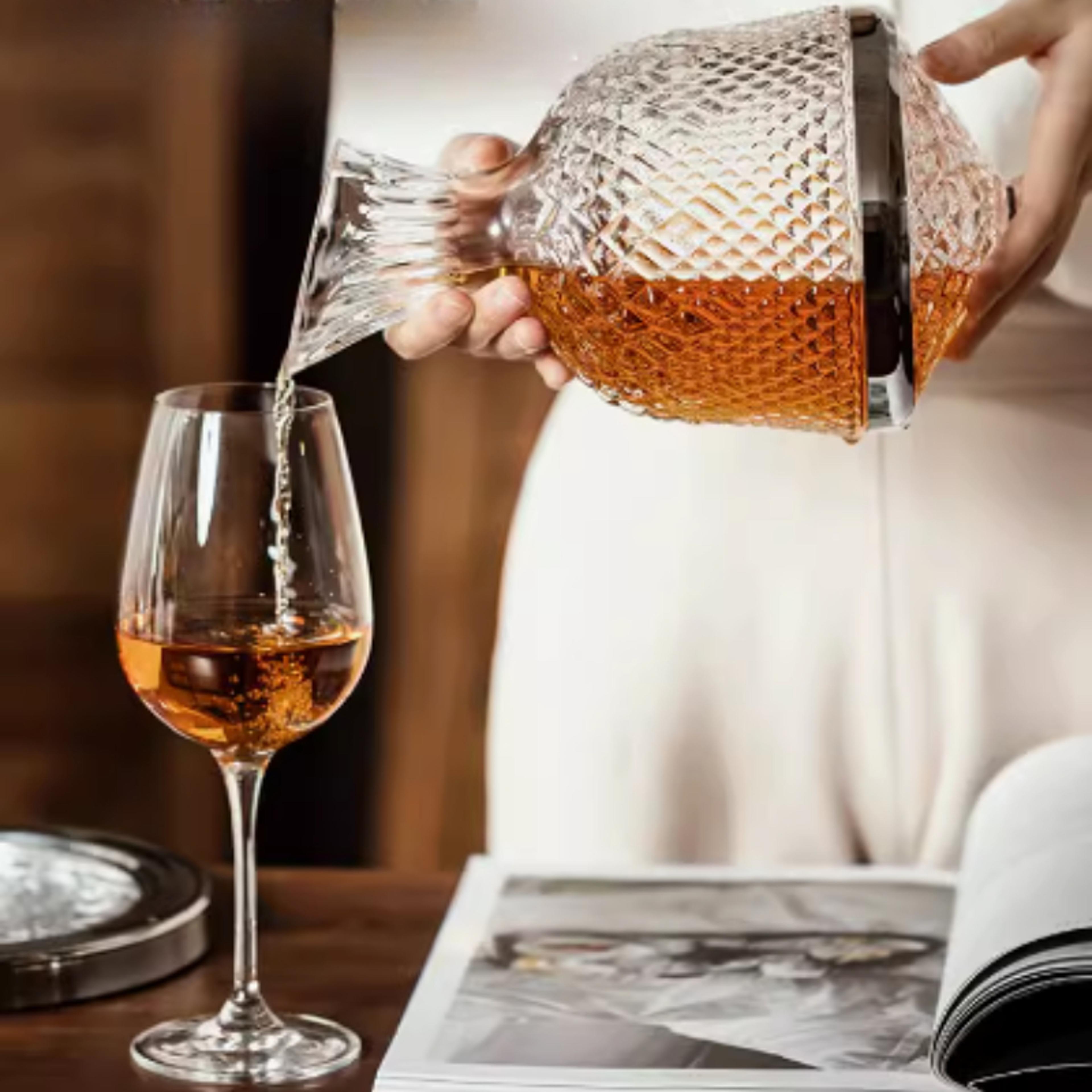 Luxury High End Crystal Glass Decanter Rotating Drum Wine Dispenser Mirror Kettle Home Decor 2