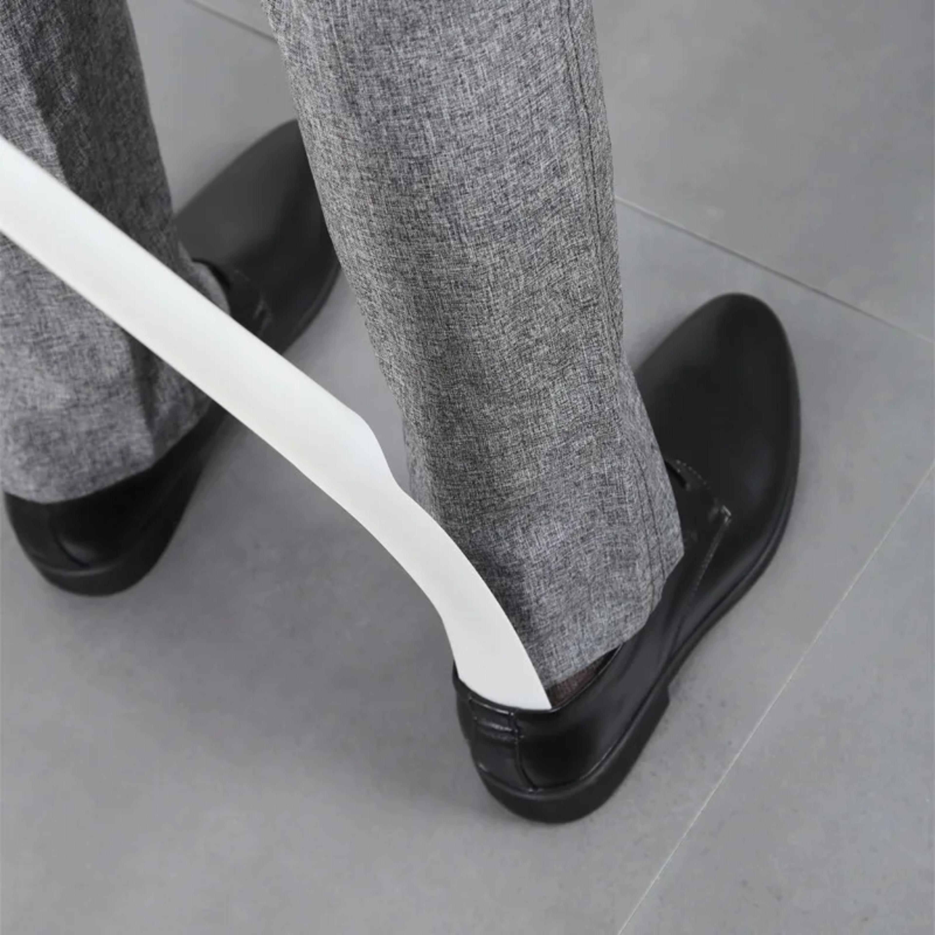 Extra Long Shoe Handle Wood Grain SelfSupporting Shoe Horn For Elderly Pregnant Women EasytoUse Sho 2