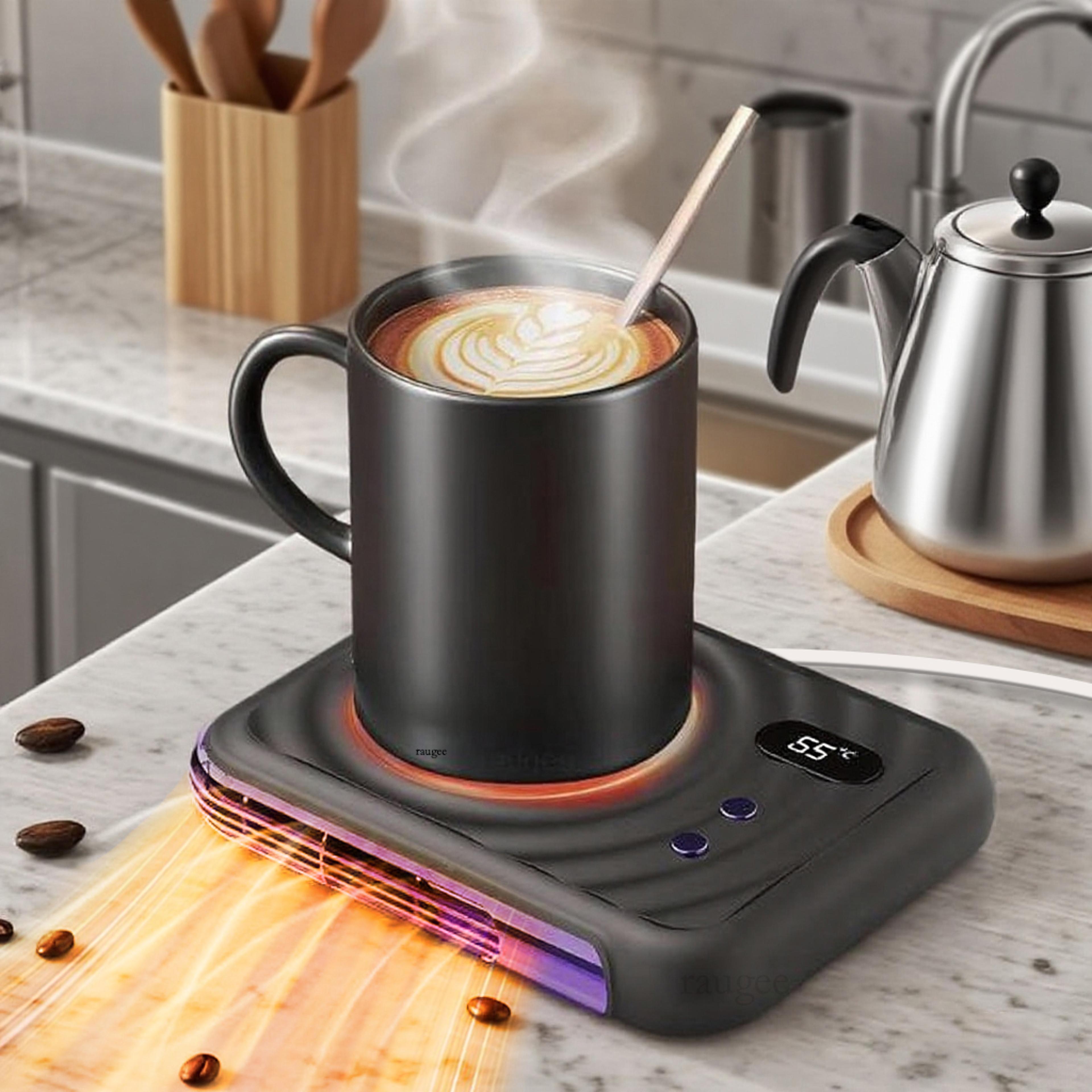 portable electric cup warmer, tea mug heater, coffee warmer, coaster cup warmer for home and office desk use