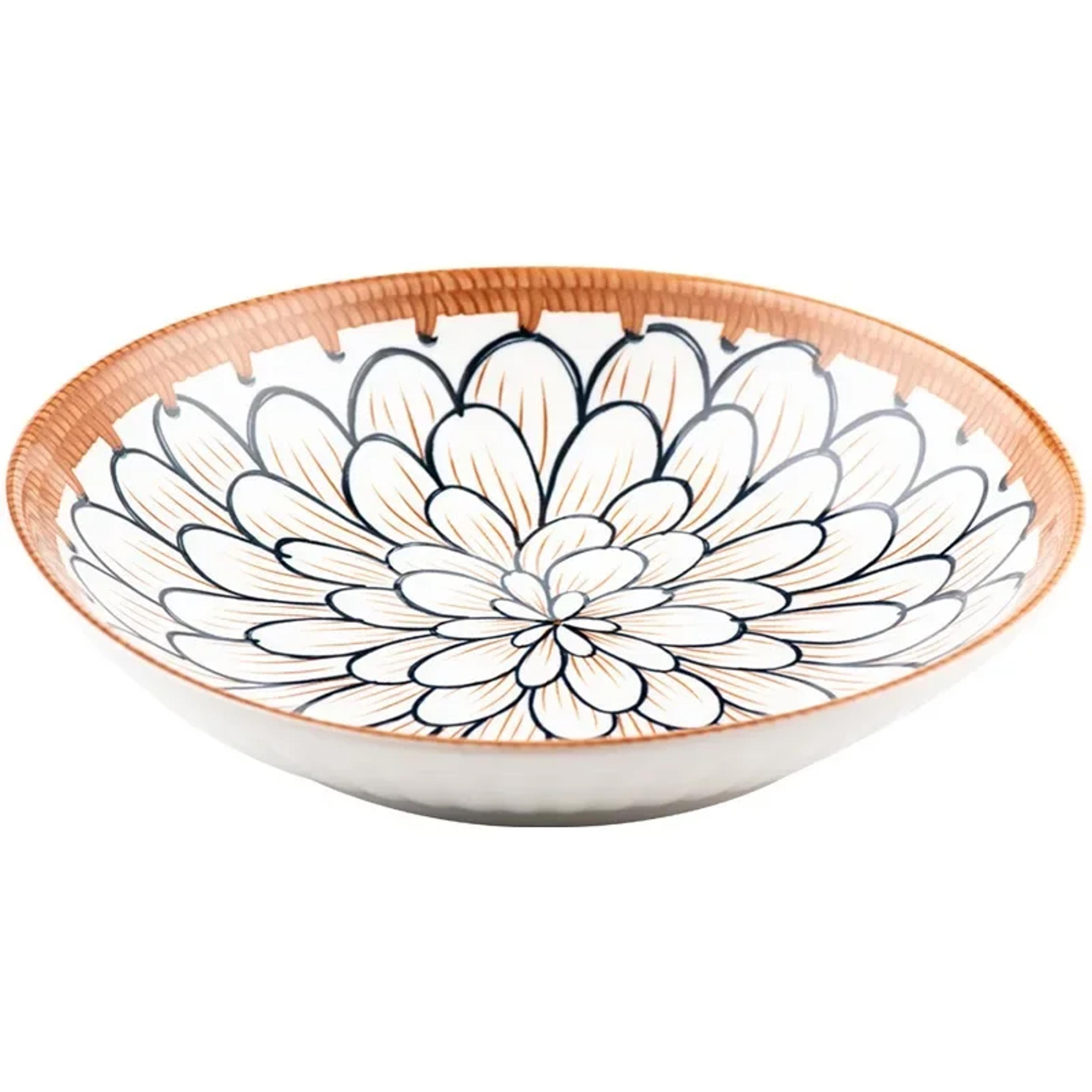 HandPainted Japanese Ceramic Bowl Set Kitchen Noodle Tableware Set Microwave Safe Gift Box Set For  4