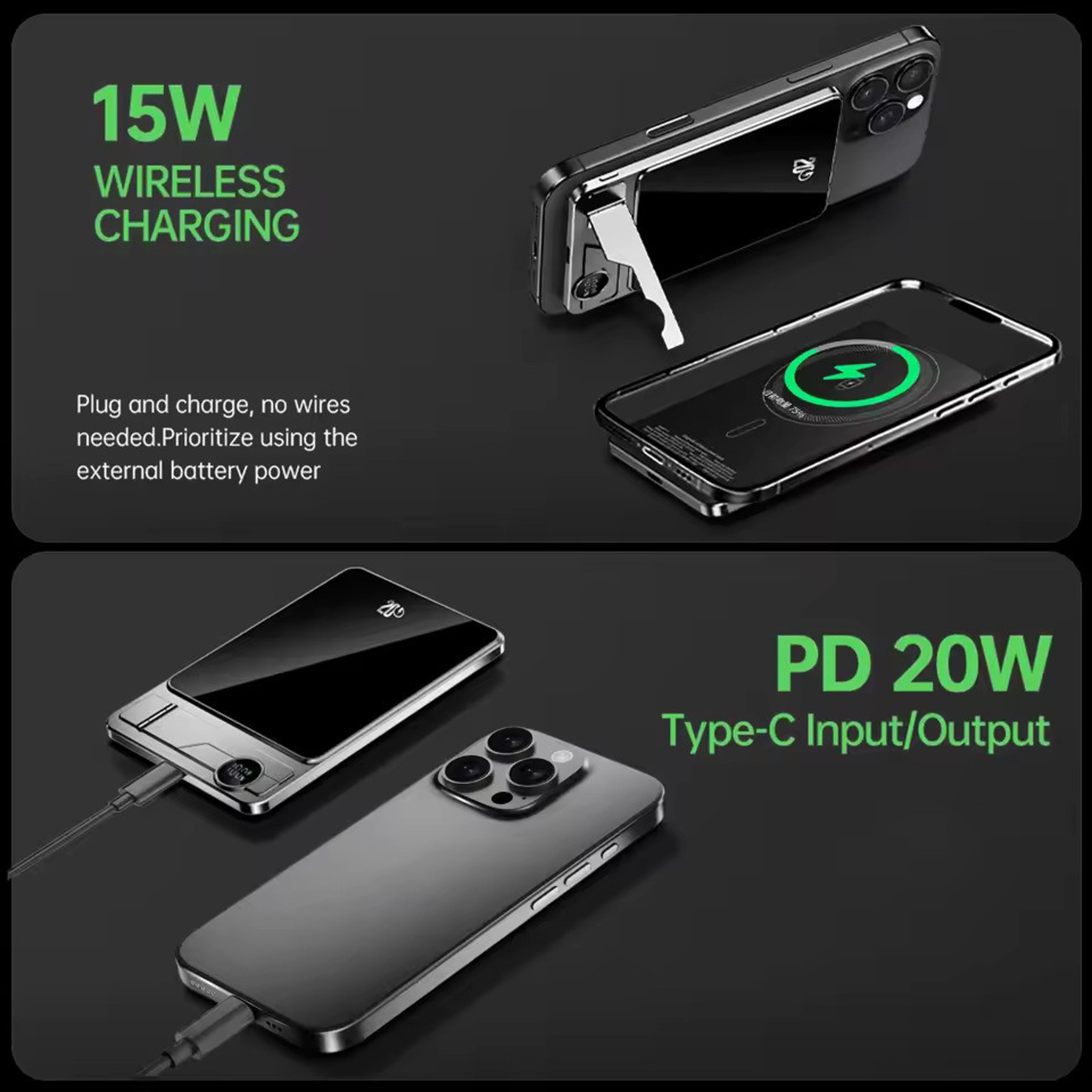 Wireless Fast Charging Power Bank Ultrathin Magnetic Portable Battery 2