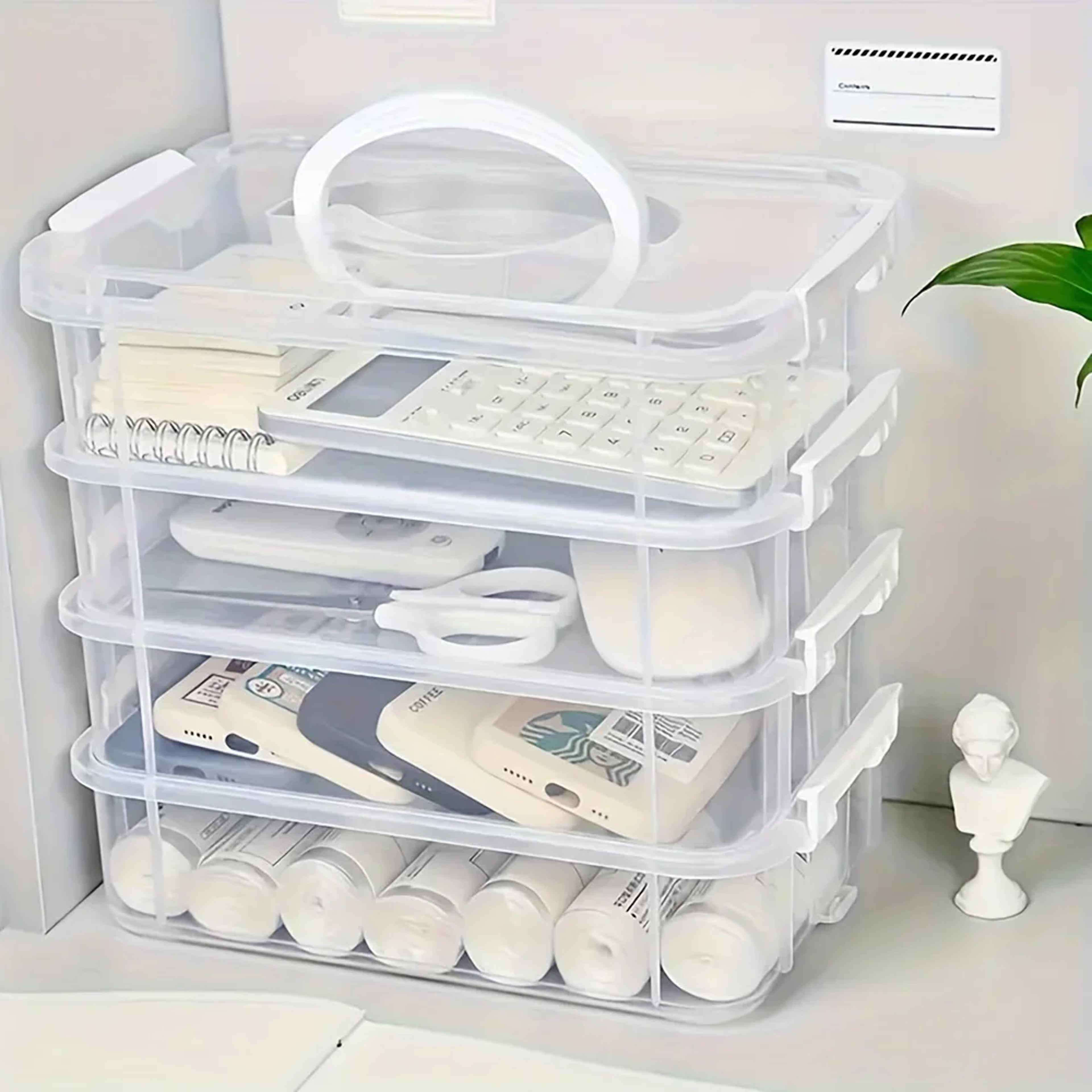 Portable Storage Box Transparent Plastic Storage Box Building Block Storage Box Cover Partitioned D 4